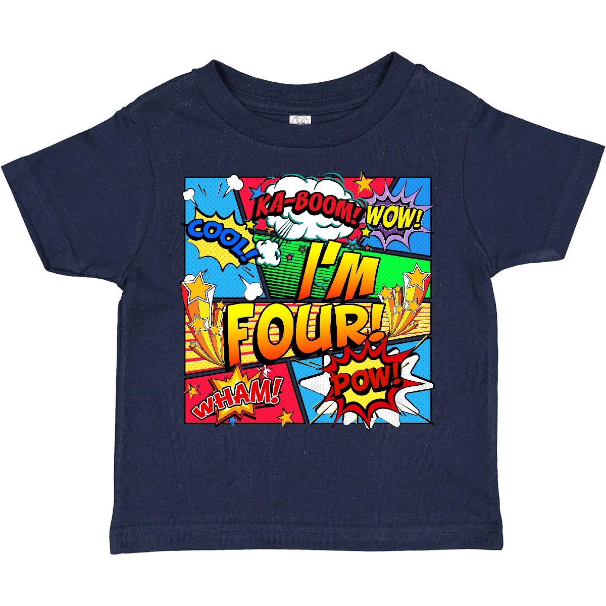 Inktastic I'm Four Comic Book Toddler T-Shirt Superhero 4th Birthday Hero Unisex - Picture 11 of 16