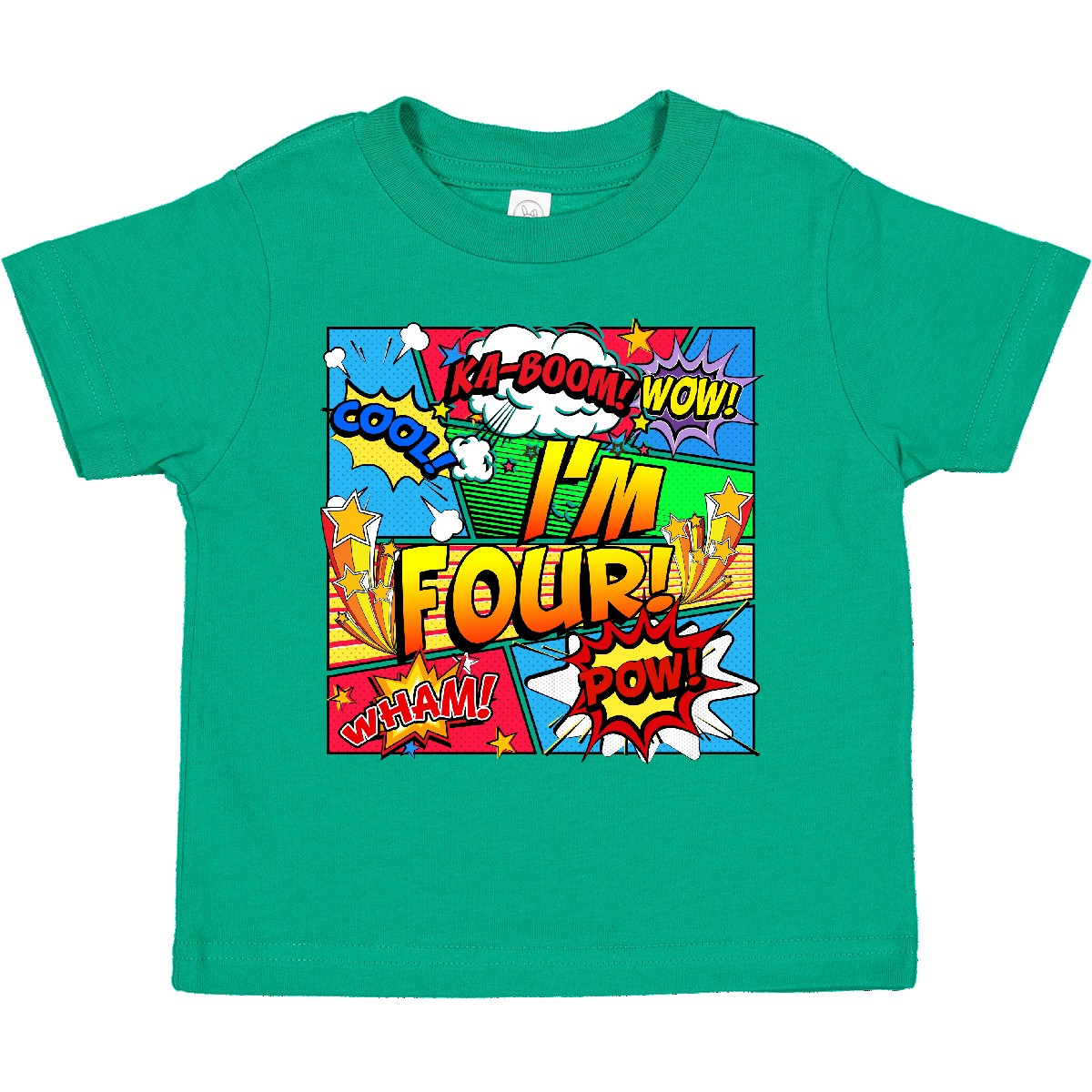 Inktastic I'm Four Comic Book Toddler T-Shirt Superhero 4th Birthday Hero Unisex - Picture 8 of 16