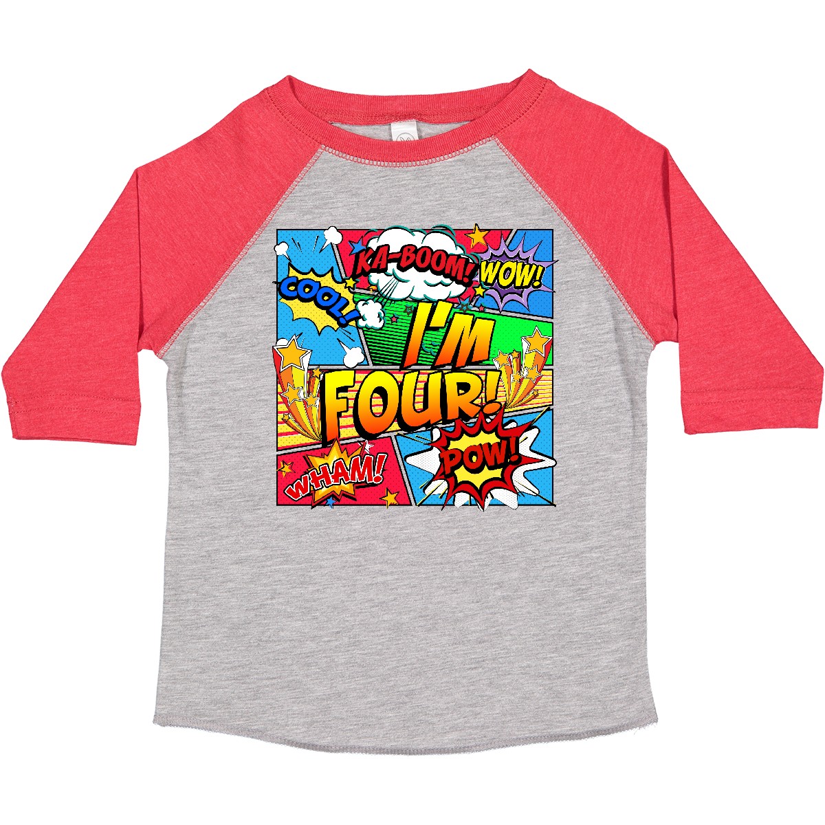 Inktastic I'm Four Comic Book Toddler T-Shirt Superhero 4th Birthday Hero Unisex - Picture 5 of 16