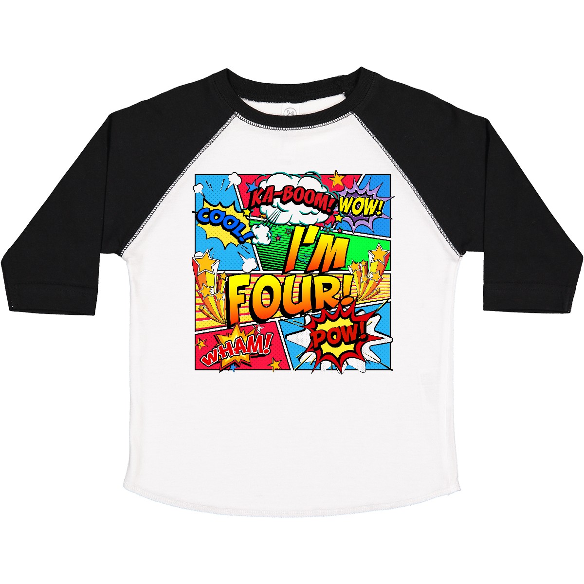 Inktastic I'm Four Comic Book Toddler T-Shirt Superhero 4th Birthday Hero Unisex - Picture 16 of 16