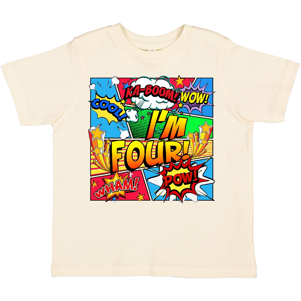 Inktastic I'm Four Comic Book Toddler T-Shirt Superhero 4th Birthday Hero Unisex - Picture 10 of 16