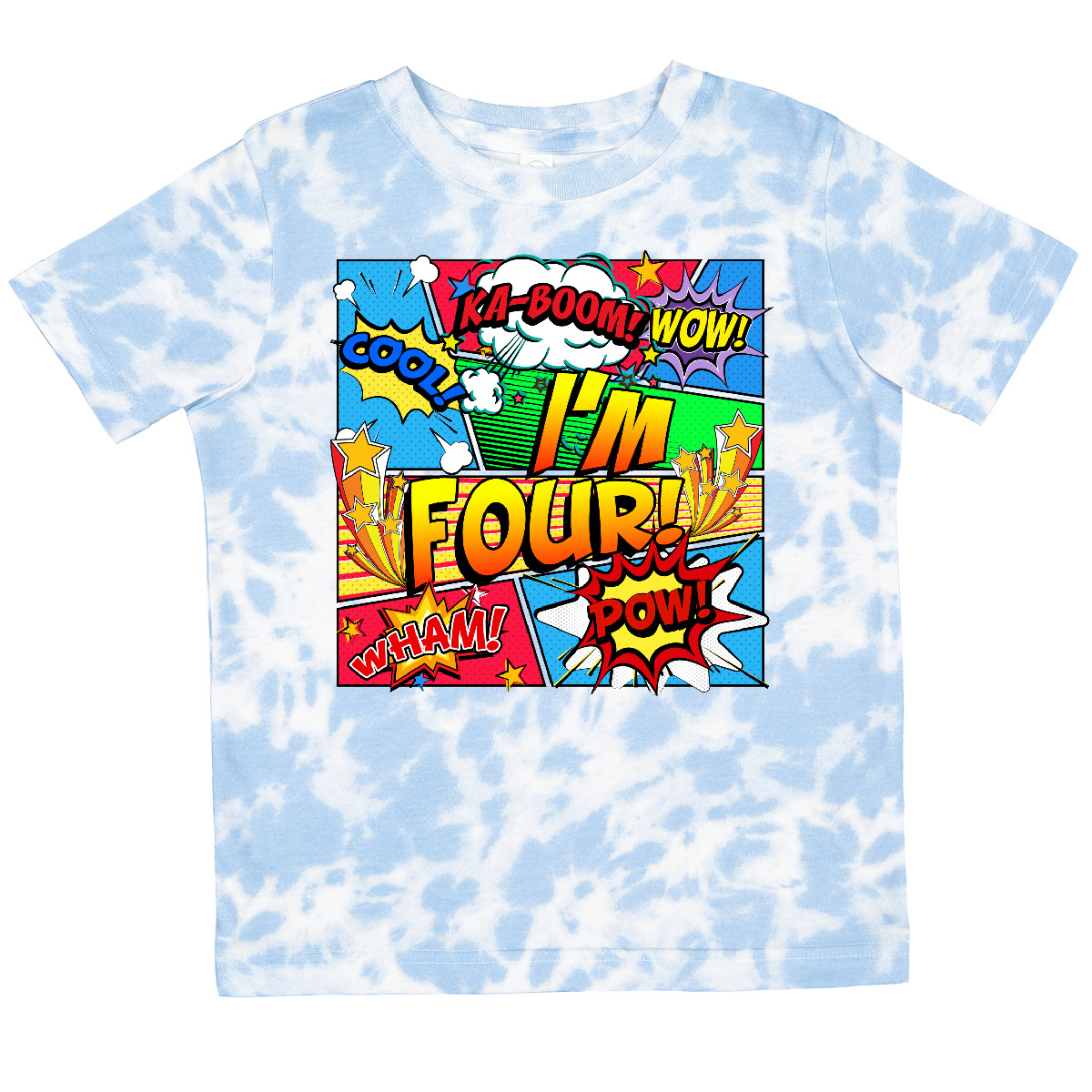 Inktastic I'm Four Comic Book Toddler T-Shirt Superhero 4th Birthday Hero Unisex - Picture 14 of 16