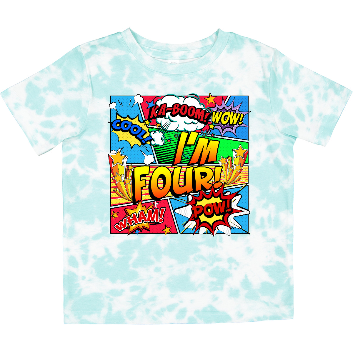 Inktastic I'm Four Comic Book Toddler T-Shirt Superhero 4th Birthday Hero Unisex - Picture 15 of 16