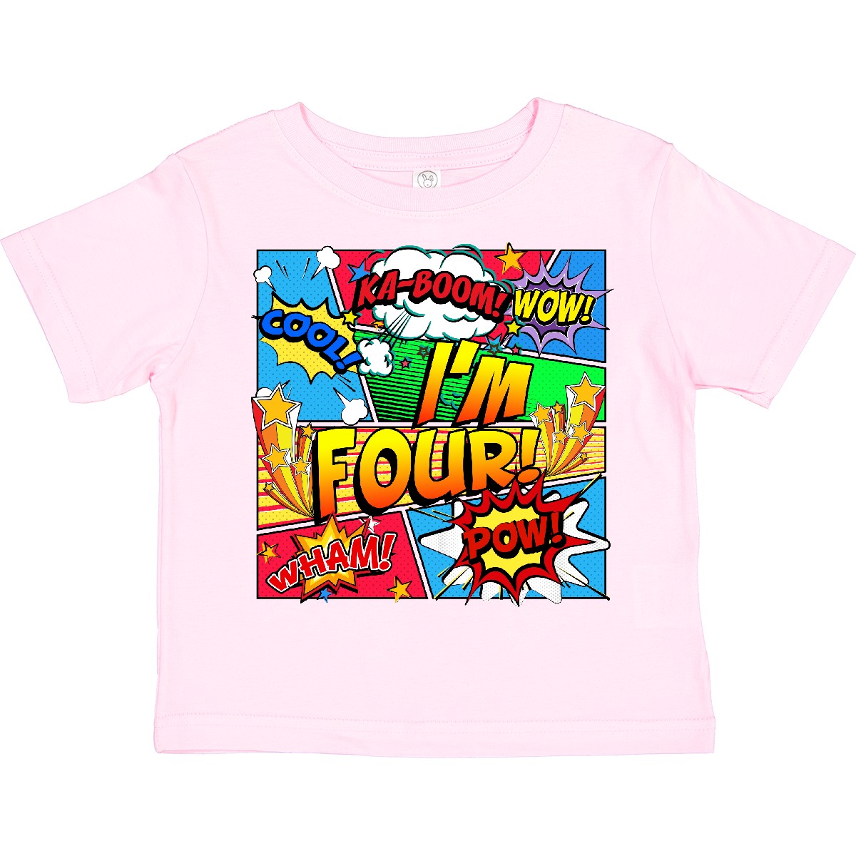Inktastic I'm Four Comic Book Toddler T-Shirt Superhero 4th Birthday Hero Unisex - Picture 12 of 16