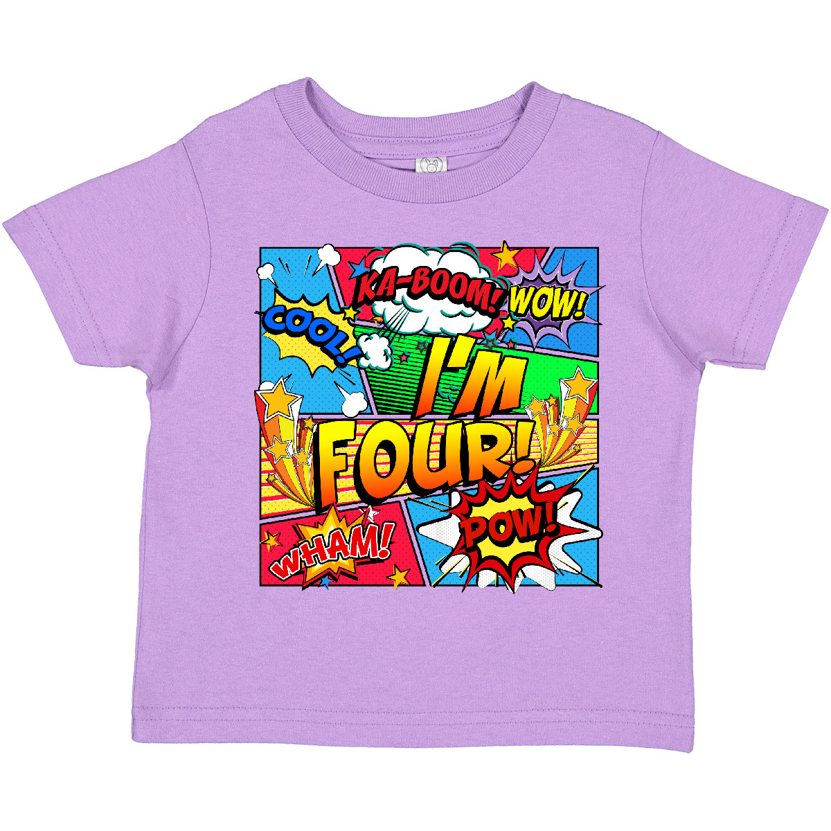 Inktastic I'm Four Comic Book Toddler T-Shirt Superhero 4th Birthday Hero Unisex - Picture 9 of 16