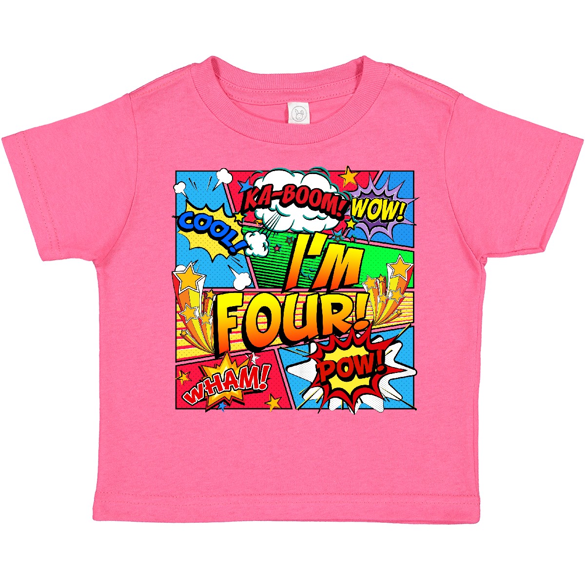 Inktastic I'm Four Comic Book Toddler T-Shirt Superhero 4th Birthday Hero Unisex - Picture 7 of 16