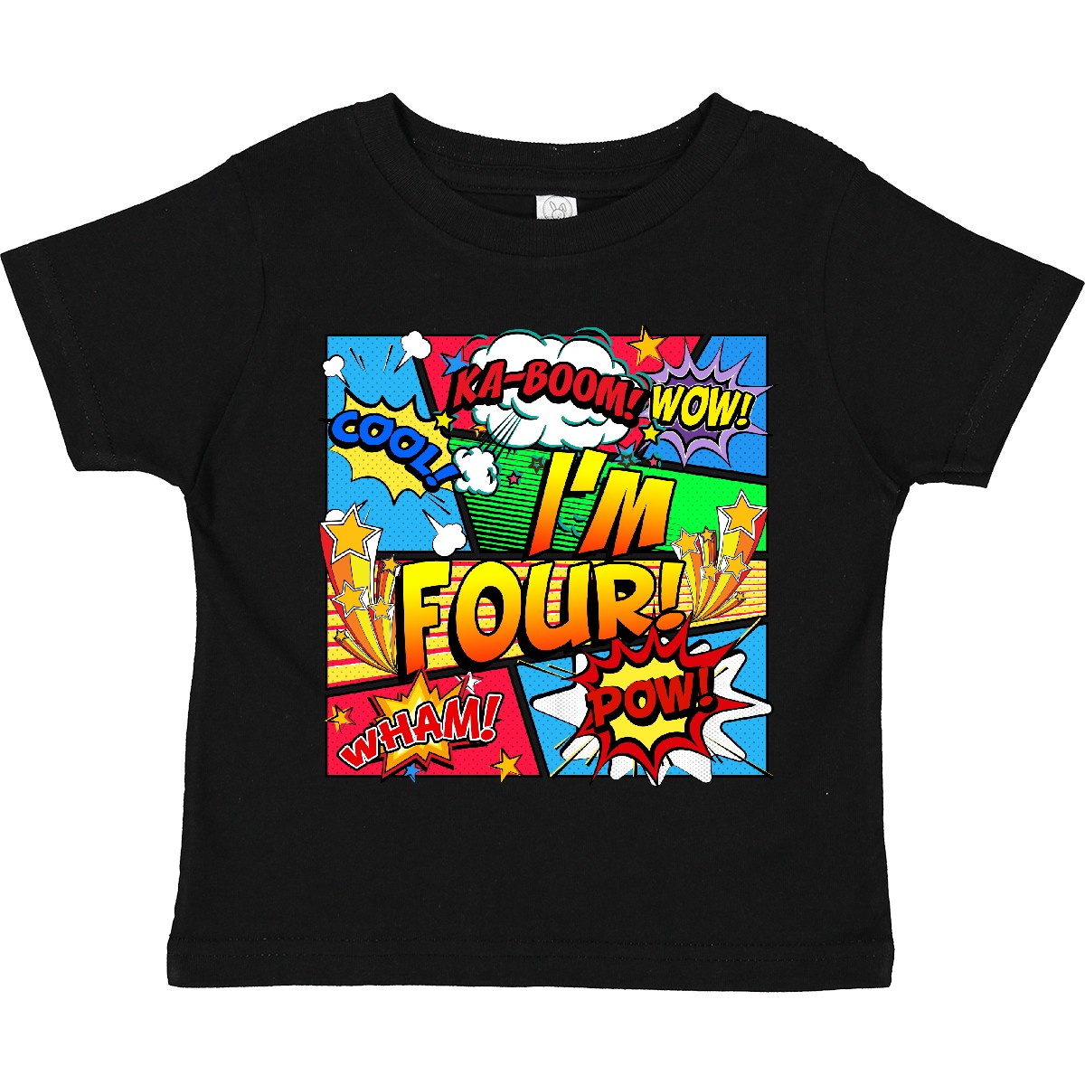 Inktastic I'm Four Comic Book Toddler T-Shirt Superhero 4th Birthday Hero Unisex - Picture 3 of 16