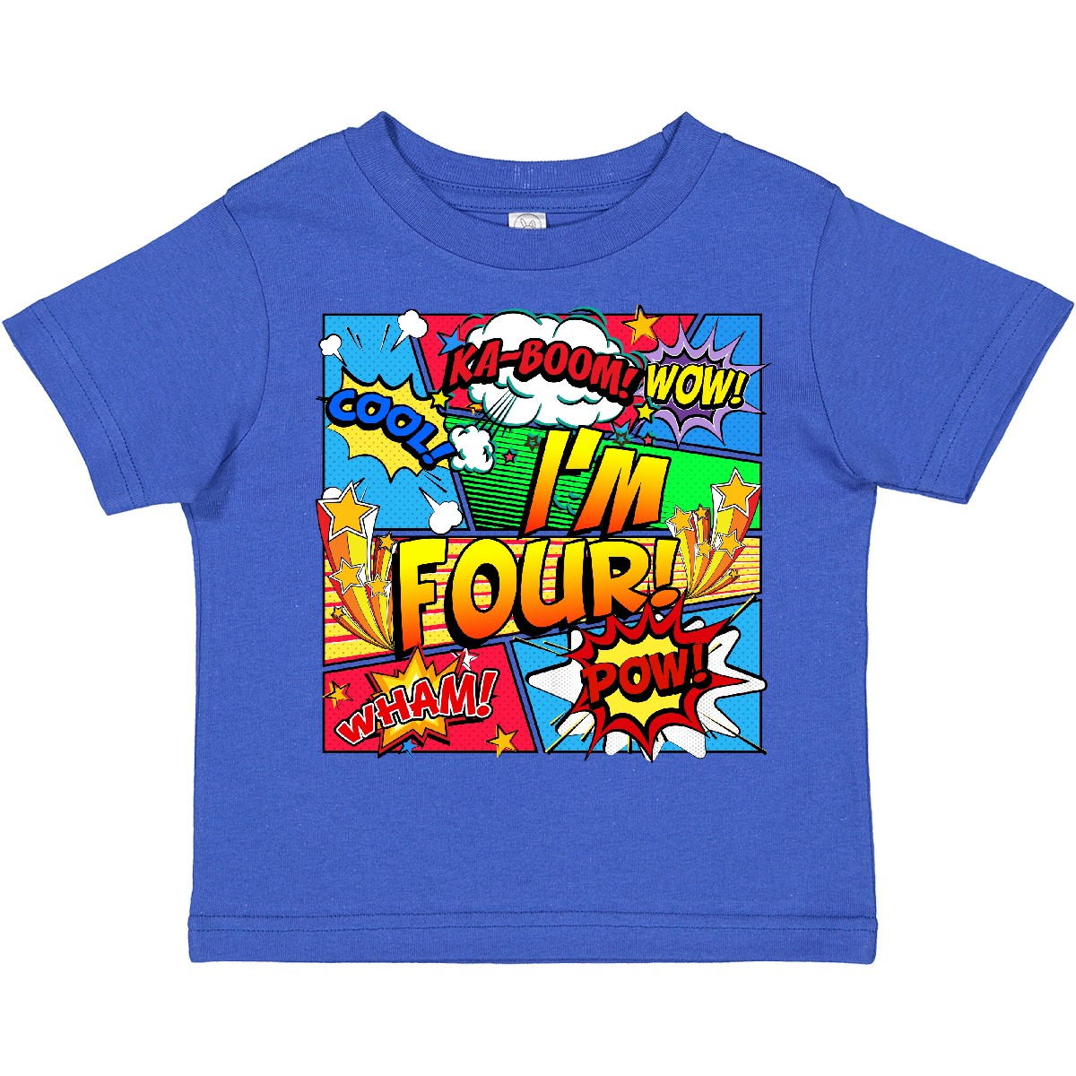 Inktastic I'm Four Comic Book Toddler T-Shirt Superhero 4th Birthday Hero Unisex - Picture 13 of 16