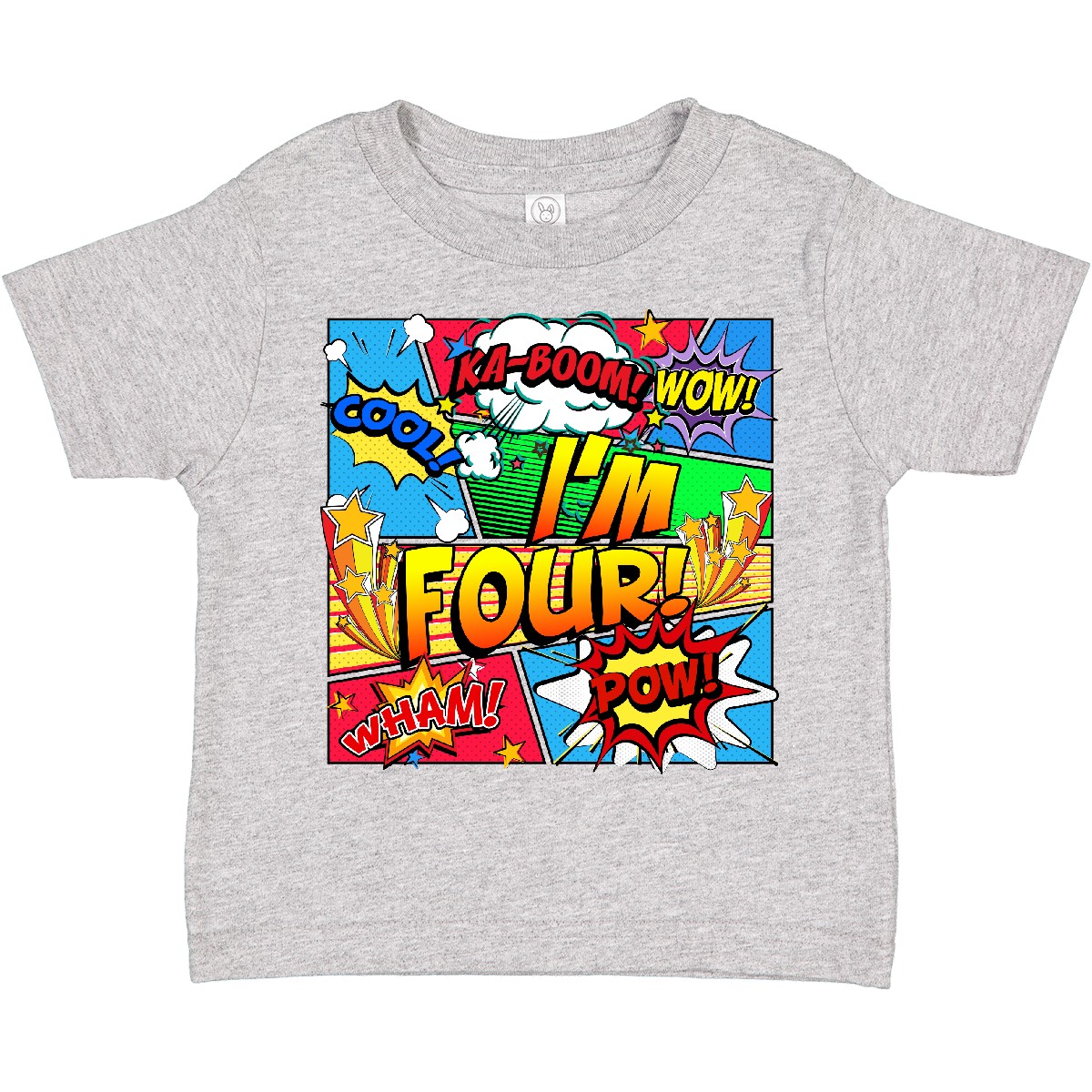 Inktastic I'm Four Comic Book Toddler T-Shirt Superhero 4th Birthday Hero Unisex - Picture 4 of 16