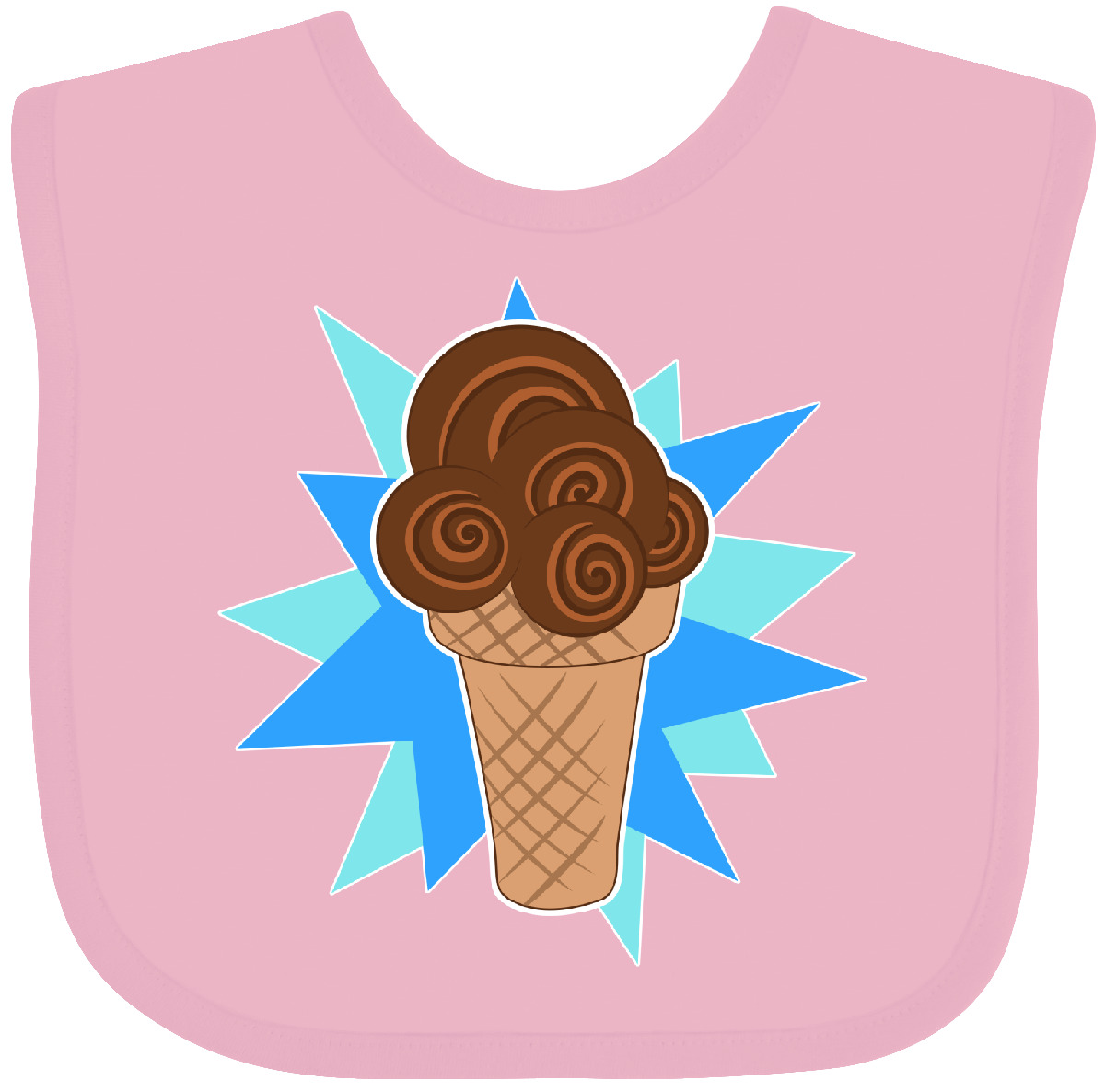 Inktastic Ice Cream Cone Chocolate Baby Bib Food Treat Dessert National Month