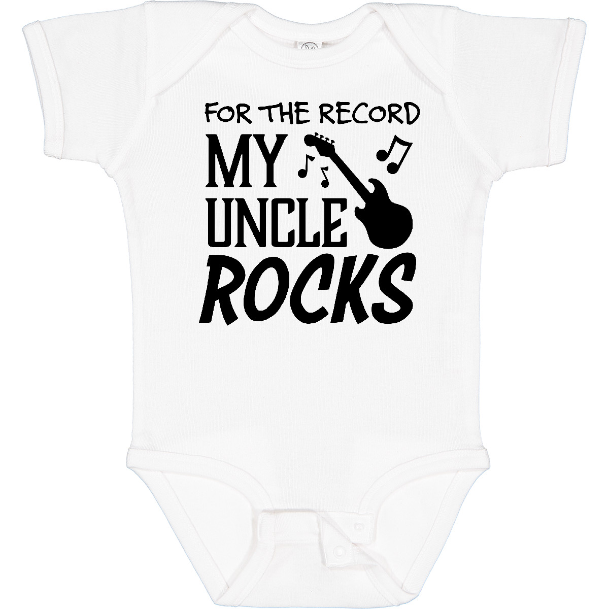 Inktastic For The Record, My Uncle Rocks Baby Bodysuit Family Guitar Music Kids - Picture 9 of 9