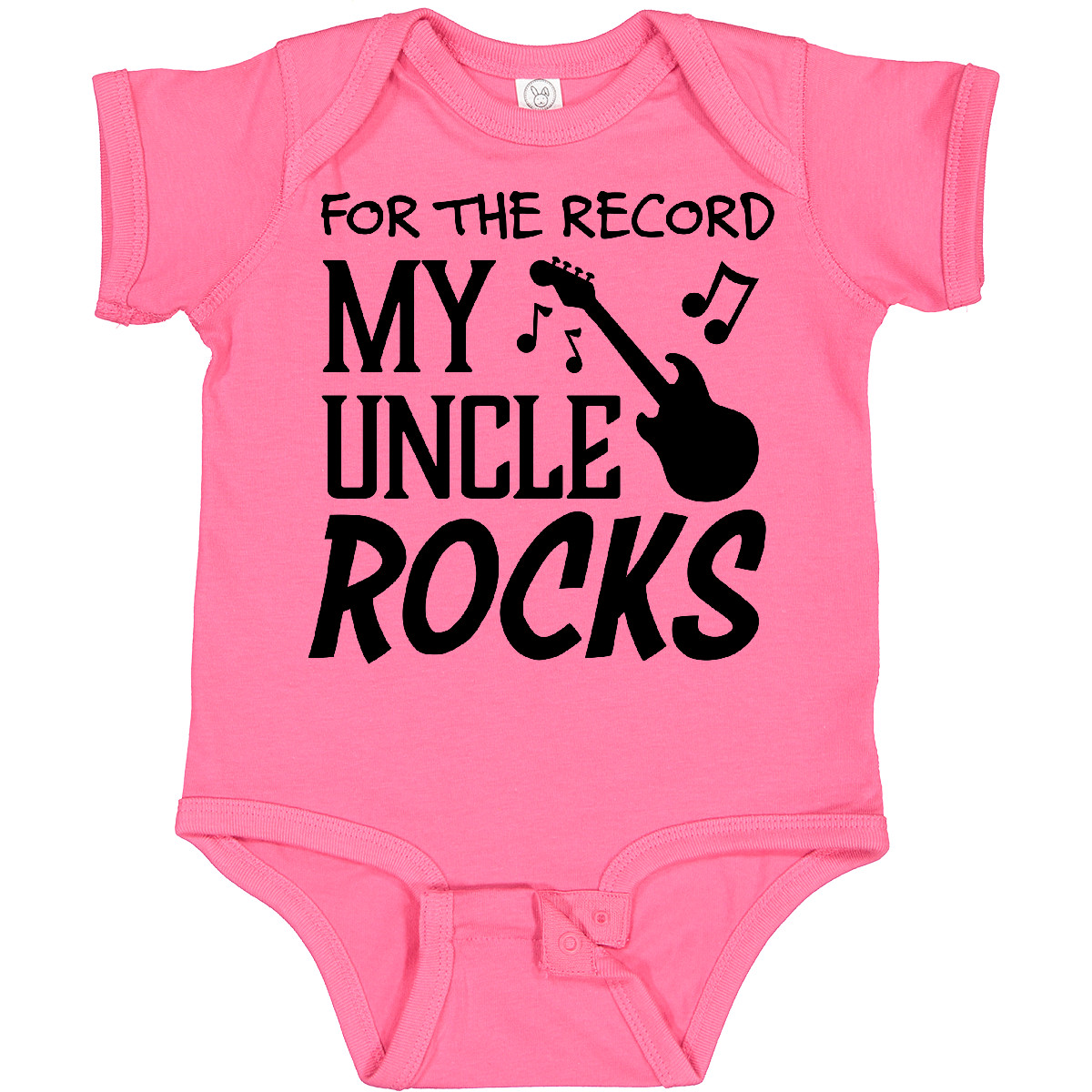 Inktastic For The Record, My Uncle Rocks Baby Bodysuit Family Guitar Music Kids - Picture 4 of 9