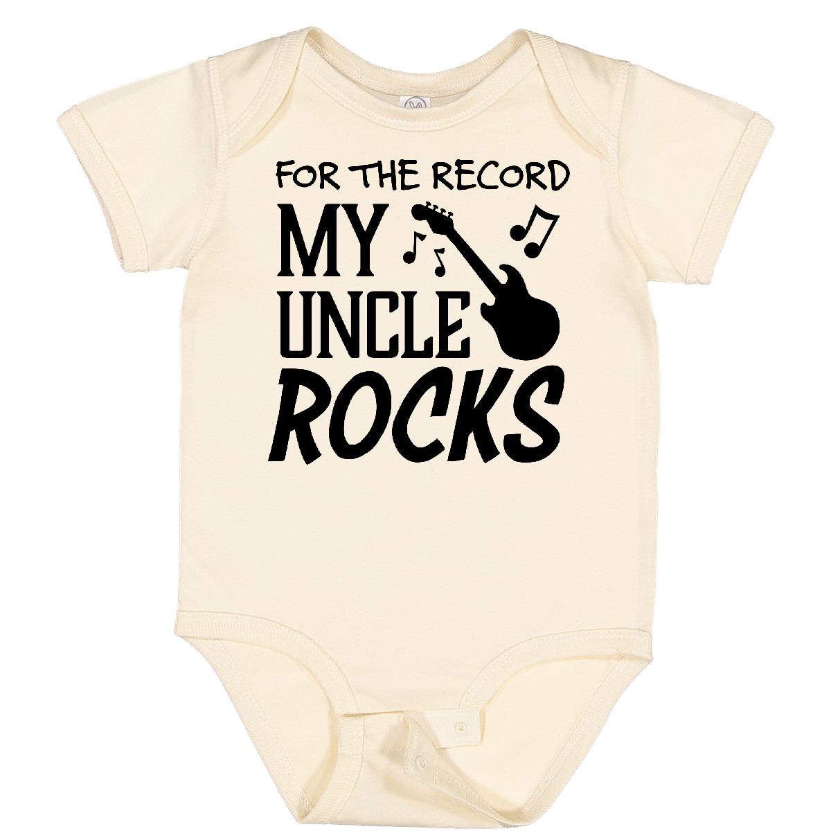 Inktastic For The Record, My Uncle Rocks Baby Bodysuit Family Guitar Music Kids - Picture 5 of 9