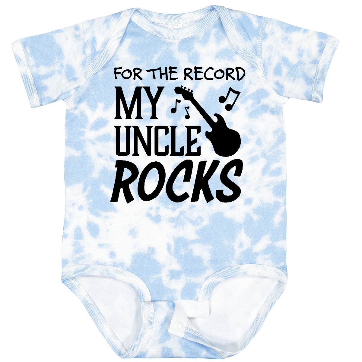 Inktastic For The Record, My Uncle Rocks Baby Bodysuit Family Guitar Music Kids - Picture 7 of 9
