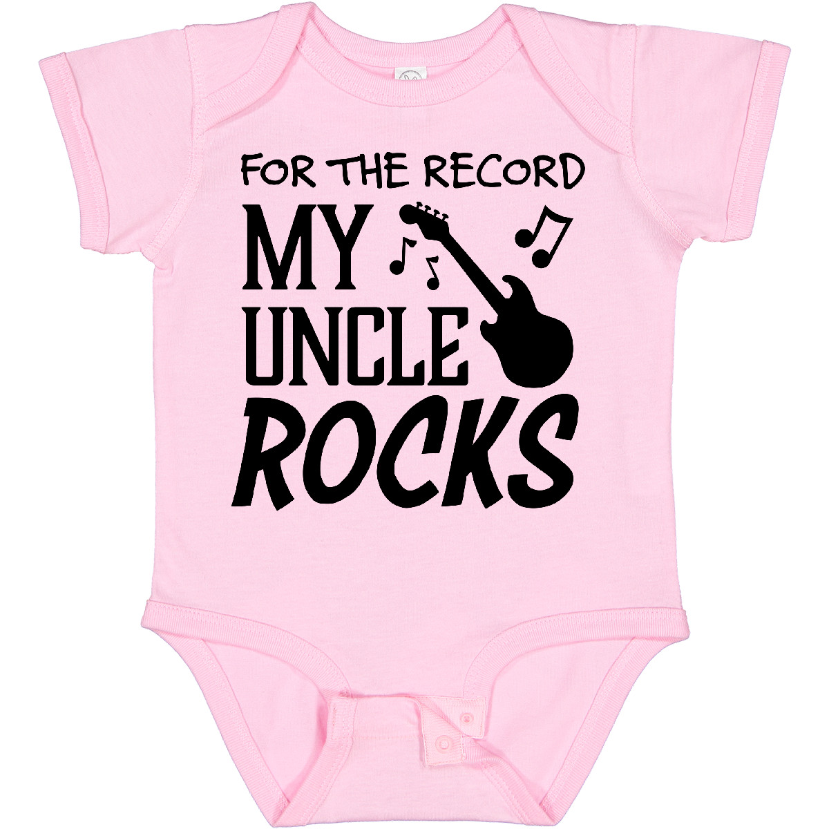 Inktastic For The Record, My Uncle Rocks Baby Bodysuit Family Guitar Music Kids - Picture 6 of 9