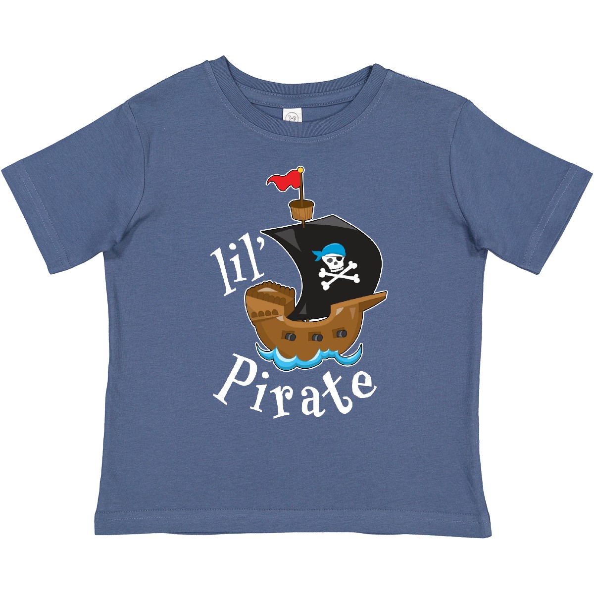 Inktastic Lil’ Pirate Pirate Ship, Blue Bandana Toddler T-Shirt Children Future