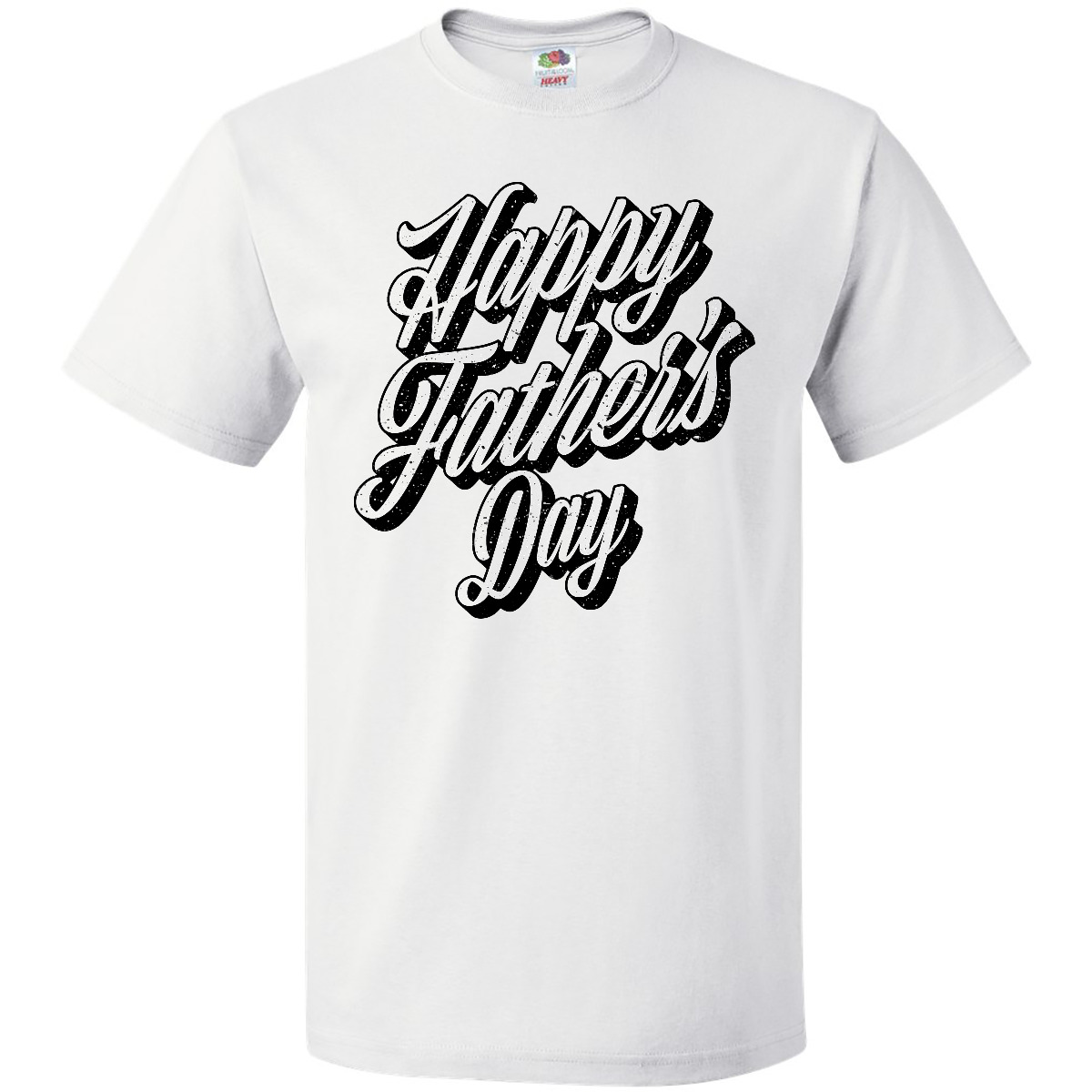 Inktastic Happy Fathers Day Script With Grunge Text T-Shirt First 1st For Dad - Picture 9 of 9