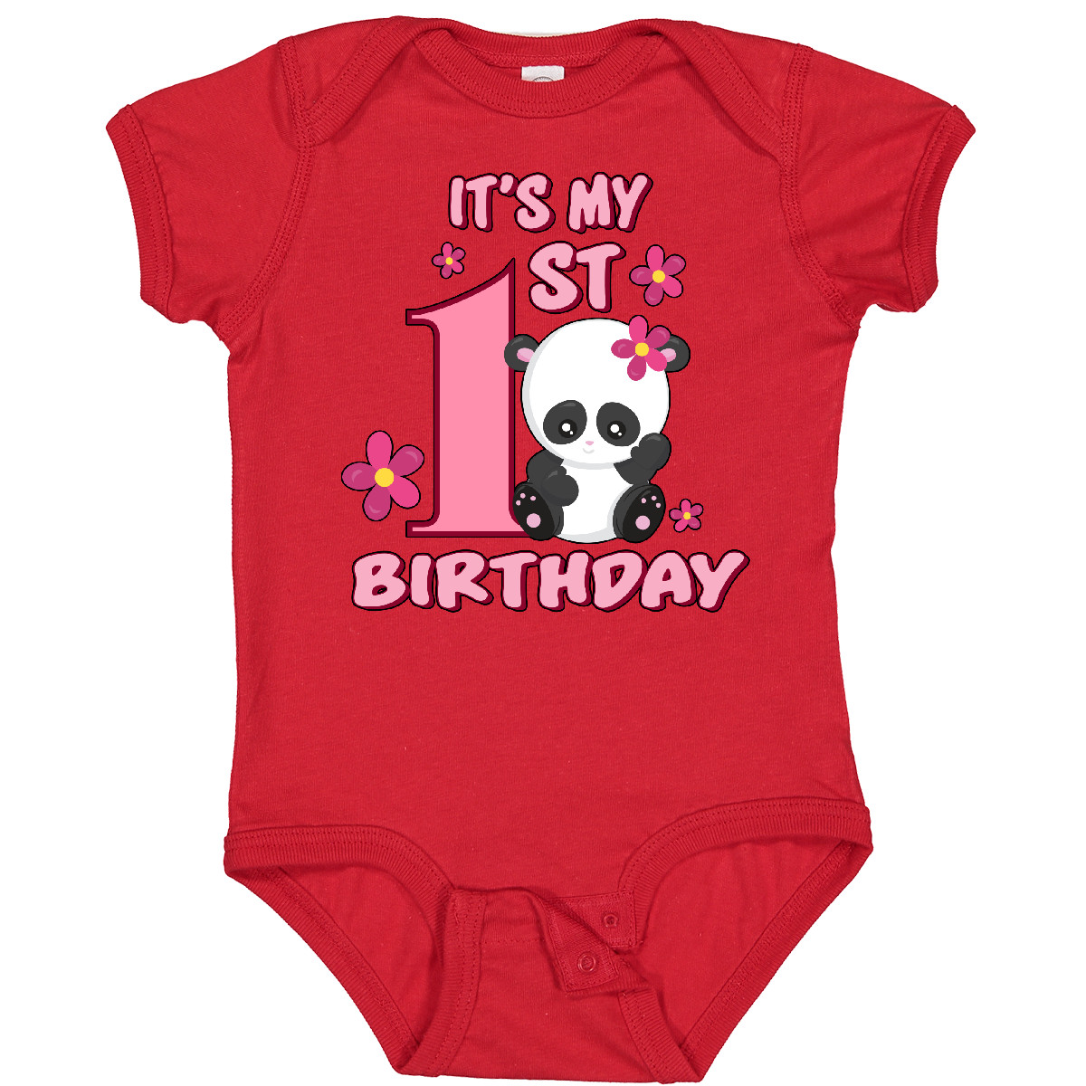 Inktastic It's My First Birthday With Panda Bear Baby Bodysuit Birthdays Girls 1 - Picture 5 of 8