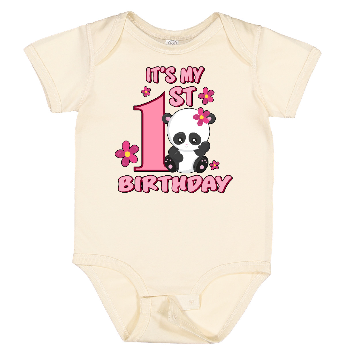 Inktastic It's My First Birthday With Panda Bear Baby Bodysuit Birthdays Girls 1 - Picture 4 of 8