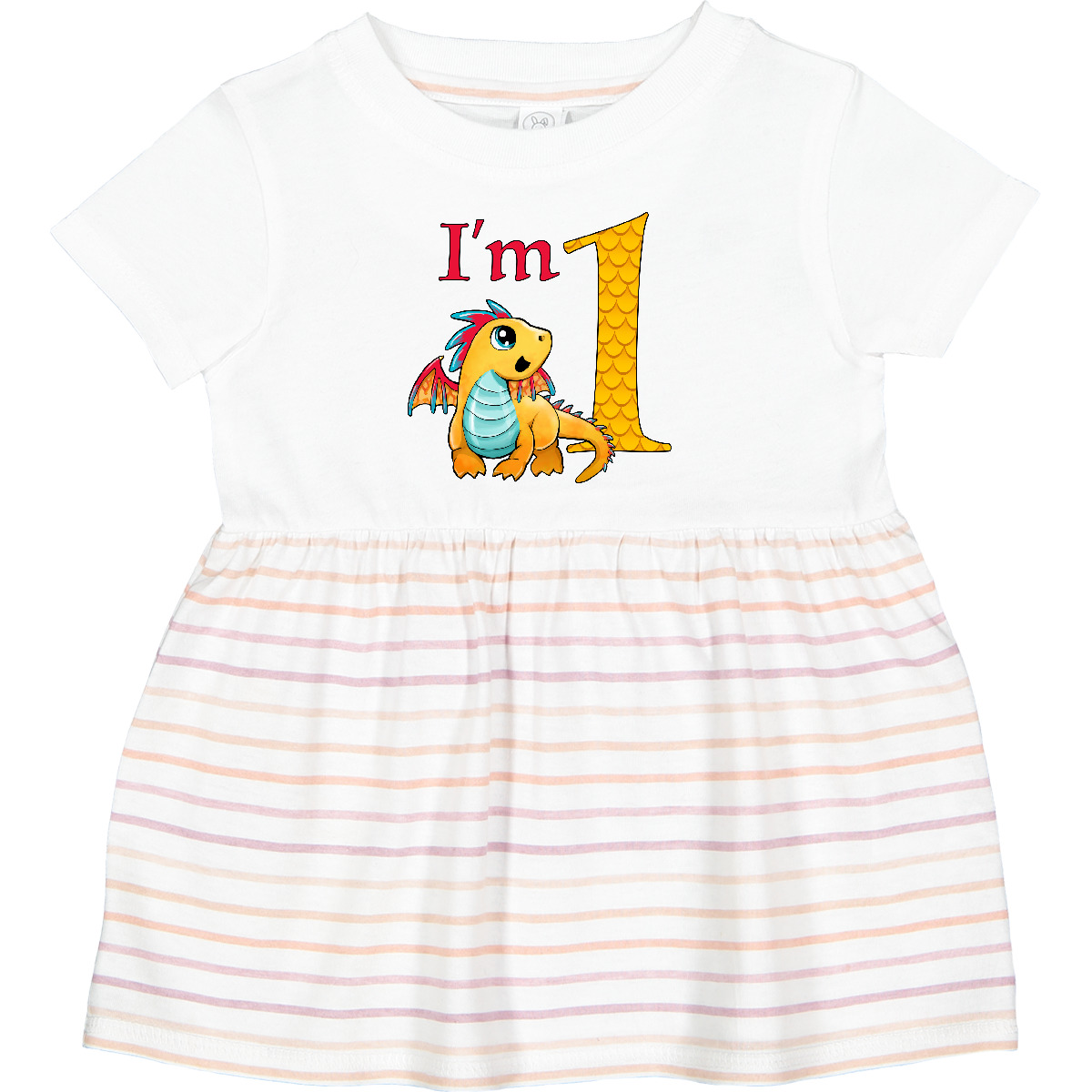 Inktastic Gold And Red Baby Dragon First Birthday Infant Dress Birthdays 1st One