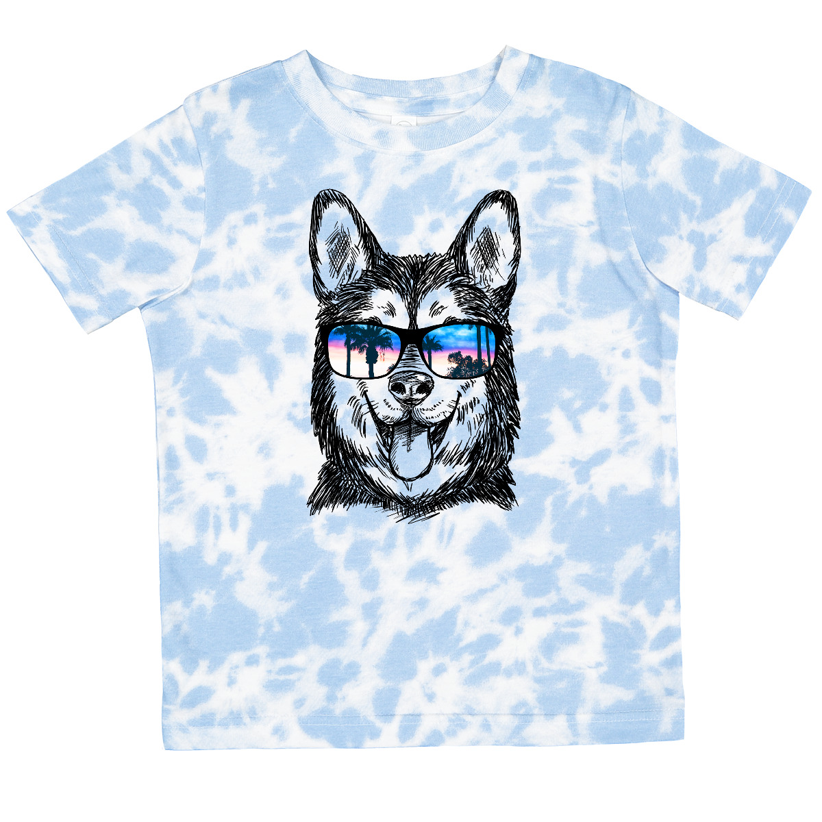 T-Shirt Inktastic Siberian Husky Sketch Portrait mit Sonnenbrille Kleinkind Haustiere I - Bild 8 von 9