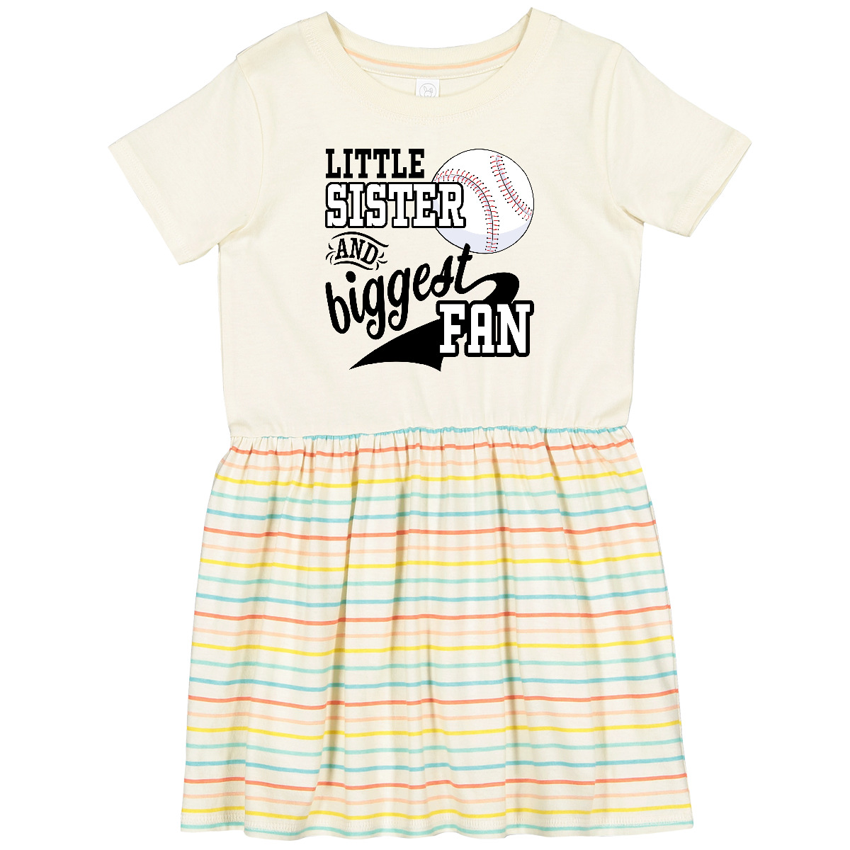 Inktastic Little Sister And Biggest Baseball Fan Toddler Dress Sports Fans Team - Picture 4 of 7