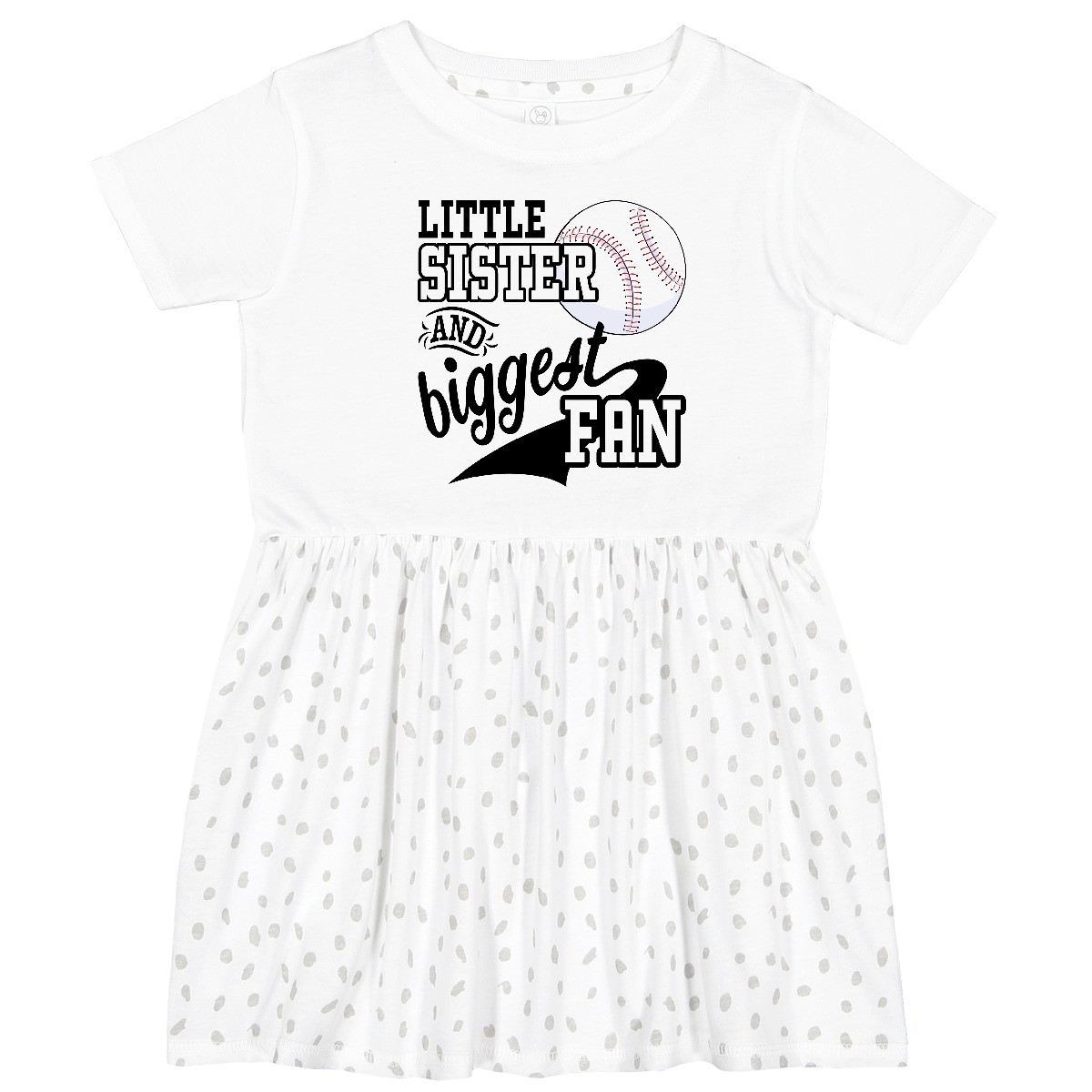 Inktastic Little Sister And Biggest Baseball Fan Toddler Dress Sports Fans Team - Picture 6 of 7