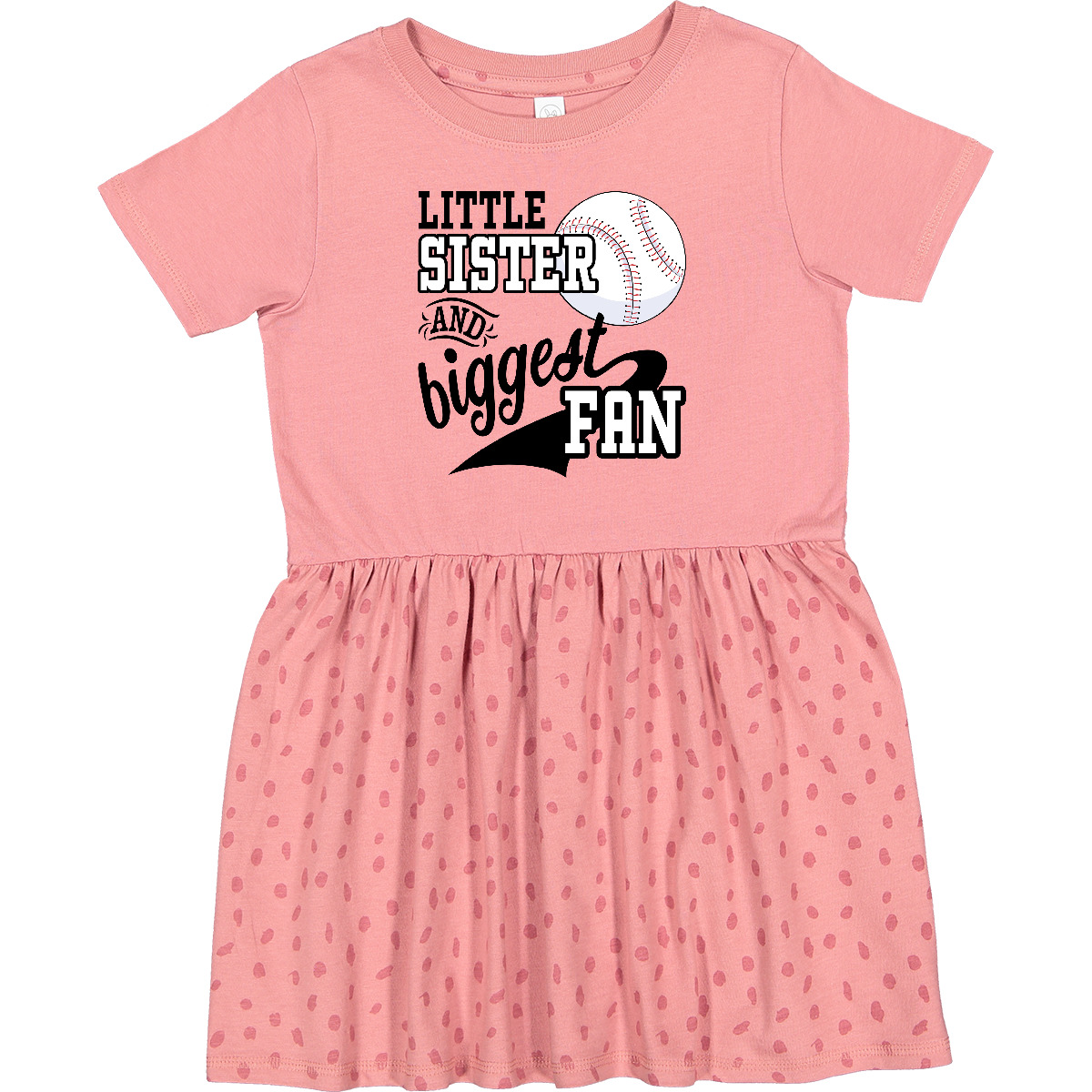 Inktastic Little Sister And Biggest Baseball Fan Toddler Dress Sports Fans Team - Picture 3 of 7