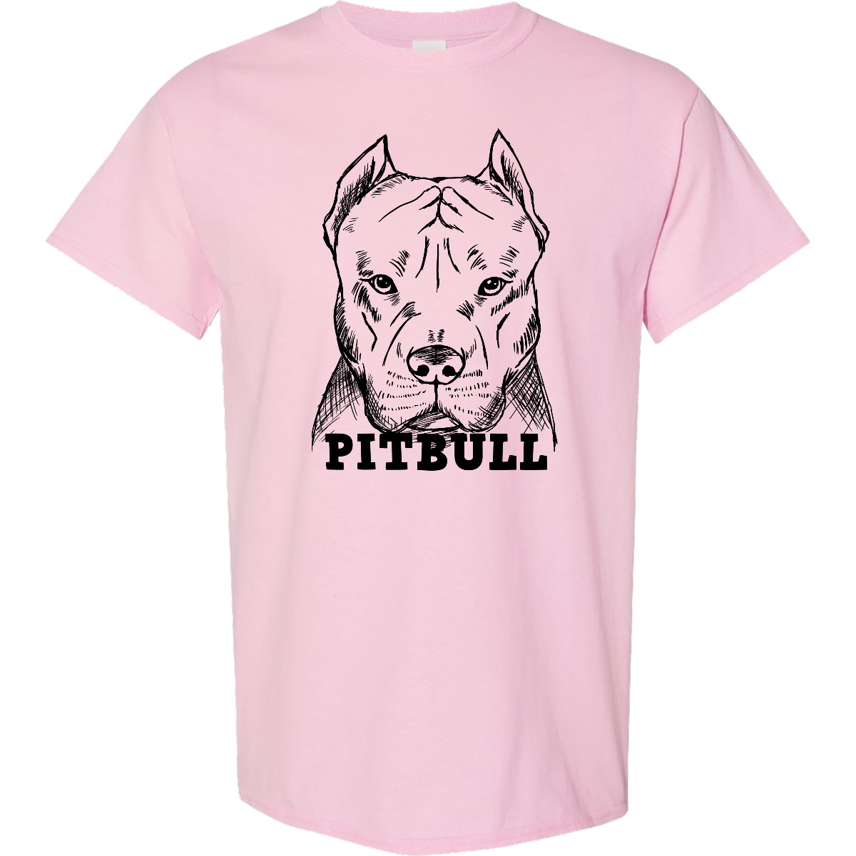 Inktastic Pitbull Sketch Portrait With Dog Breed Name T-Shirt Pets