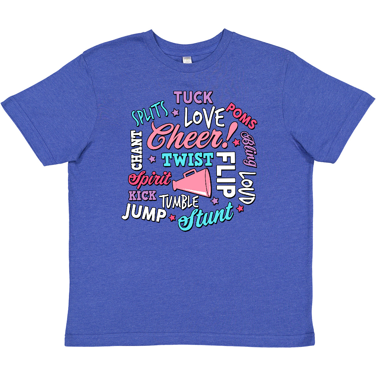Inktastic Cheer Word Salad With Megaphone And Stars Youth T-Shirt Sports I Love - Picture 6 of 7