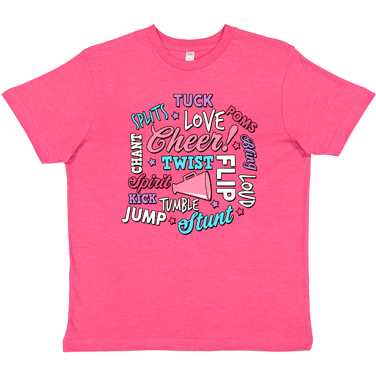 Inktastic Cheer Word Salad With Megaphone And Stars Youth T-Shirt Sports I Love - Picture 5 of 7