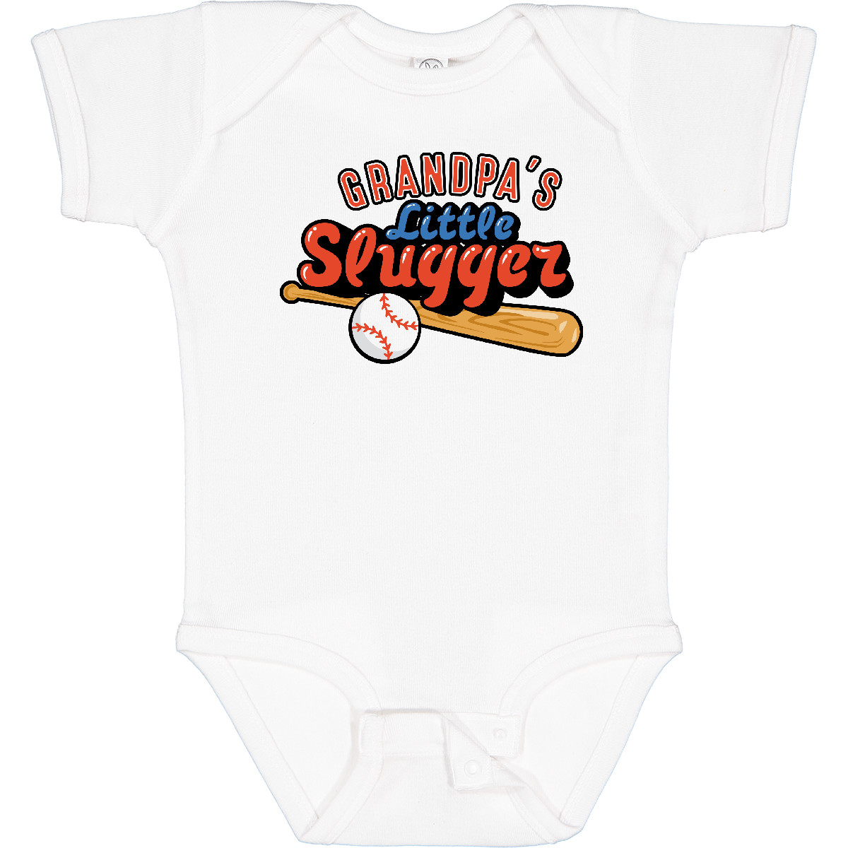 Inktastic Grandpa's Little Slugger Baby Bodysuit Baseball Bat Grandpa Batter Up - Picture 9 of 9