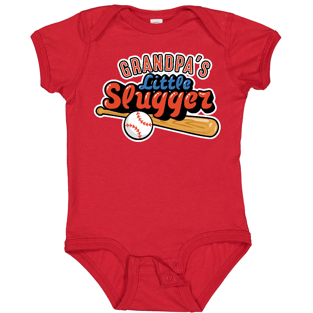 Inktastic Grandpa's Little Slugger Baby Bodysuit Baseball Bat Grandpa Batter Up - Picture 8 of 9