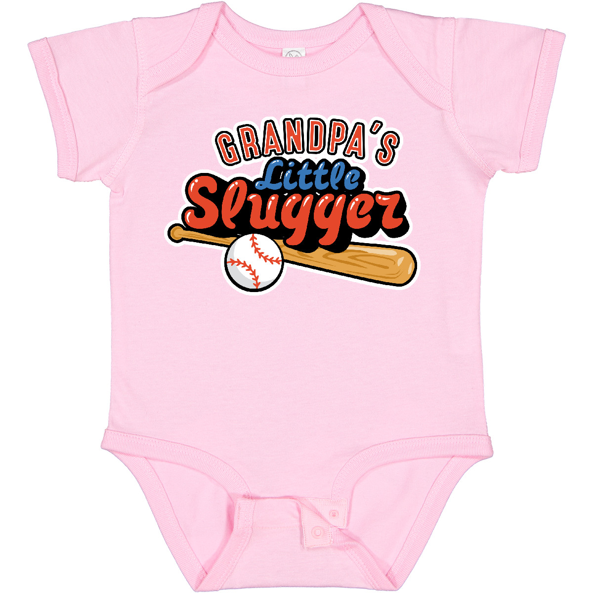 Inktastic Grandpa's Little Slugger Baby Bodysuit Baseball Bat Grandpa Batter Up - Picture 7 of 9