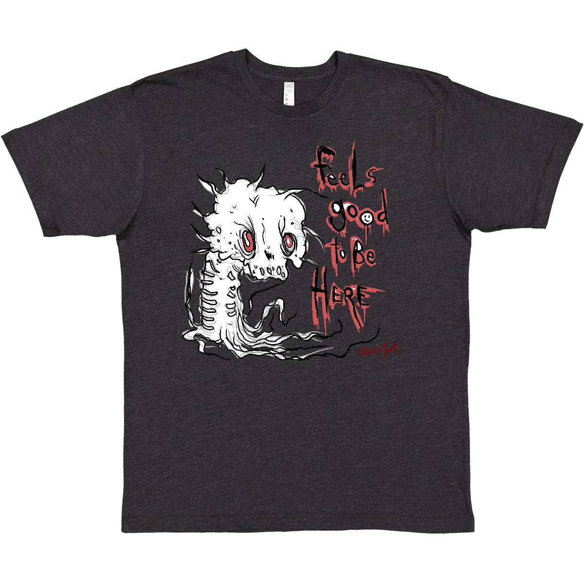 Inktastic Feels Good T-Shirt Spooky Skull Monster Creepy Goth Horror Mens Adult - Picture 3 of 4