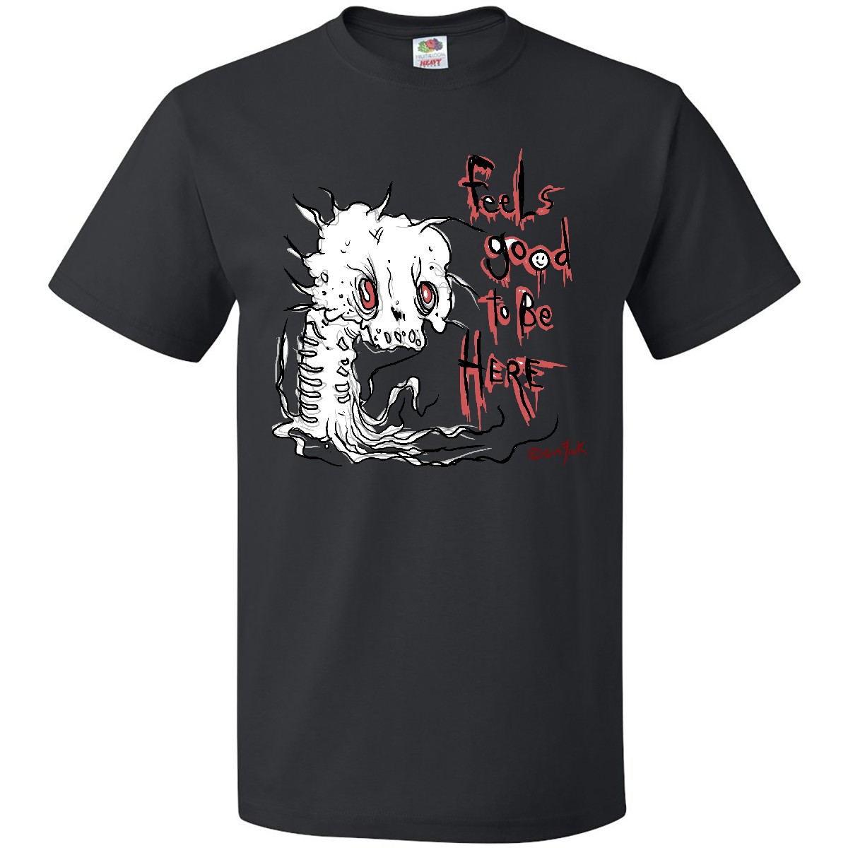 Inktastic Feels Good T-Shirt Spooky Skull Monster Creepy Goth Horror Mens Adult - Picture 2 of 4