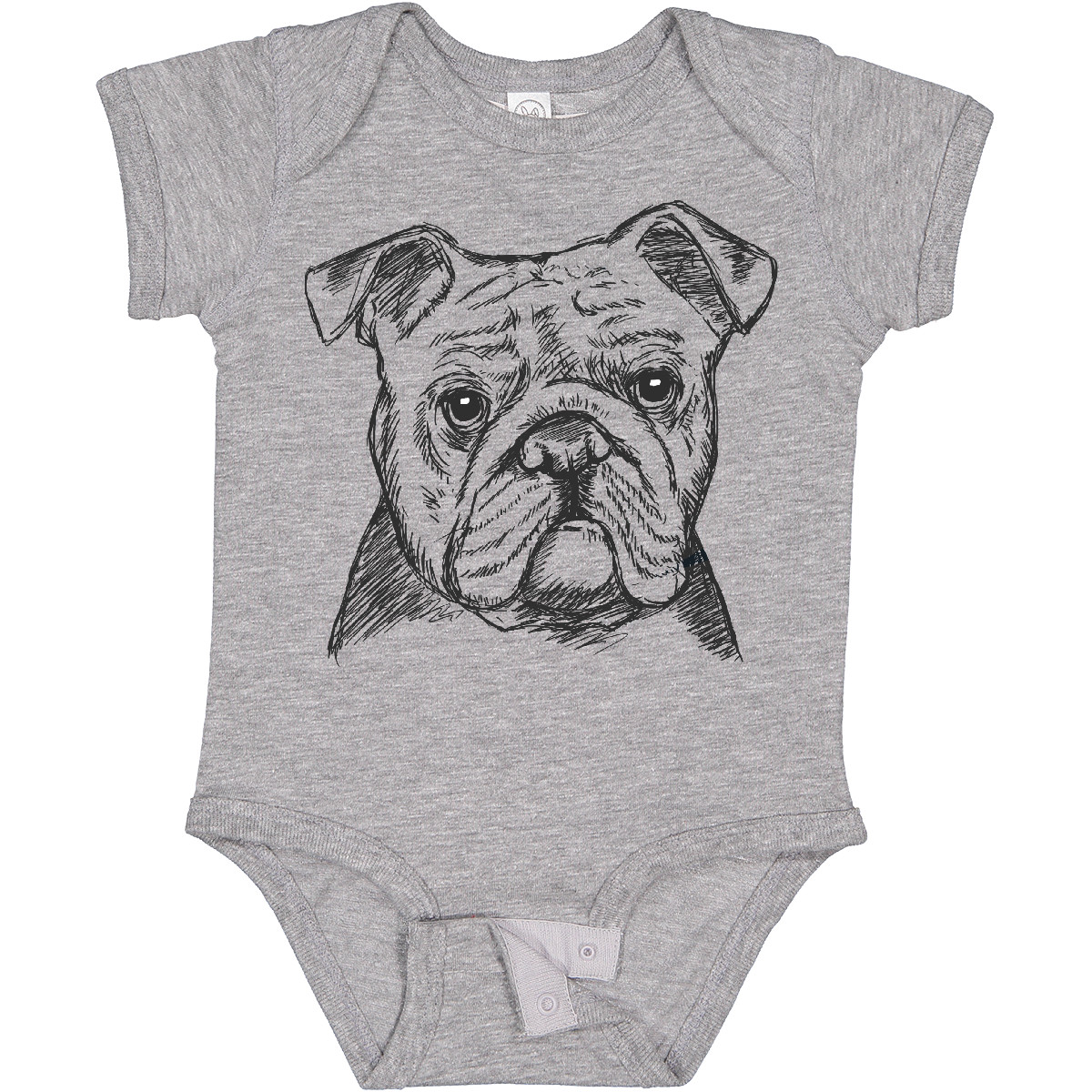 Inktastic English Bulldog Sketch Portrait Baby Bodysuit Pets Dog