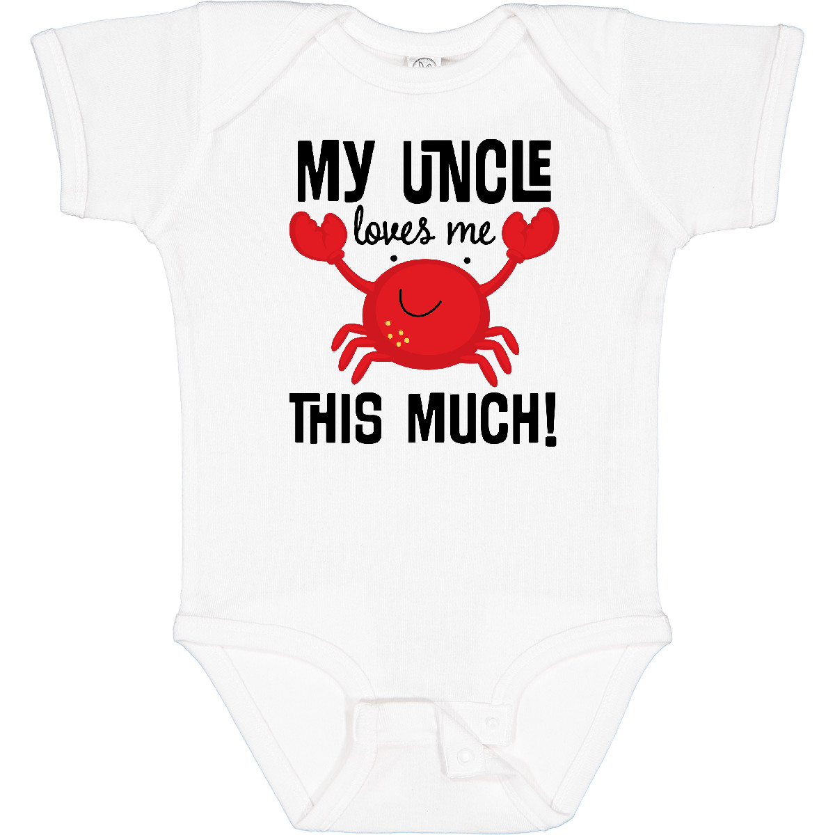 Inktastic Uncle Loves Me Childs Crab Baby Bodysuit Niece Nephew From Cute Funny - Picture 14 of 15
