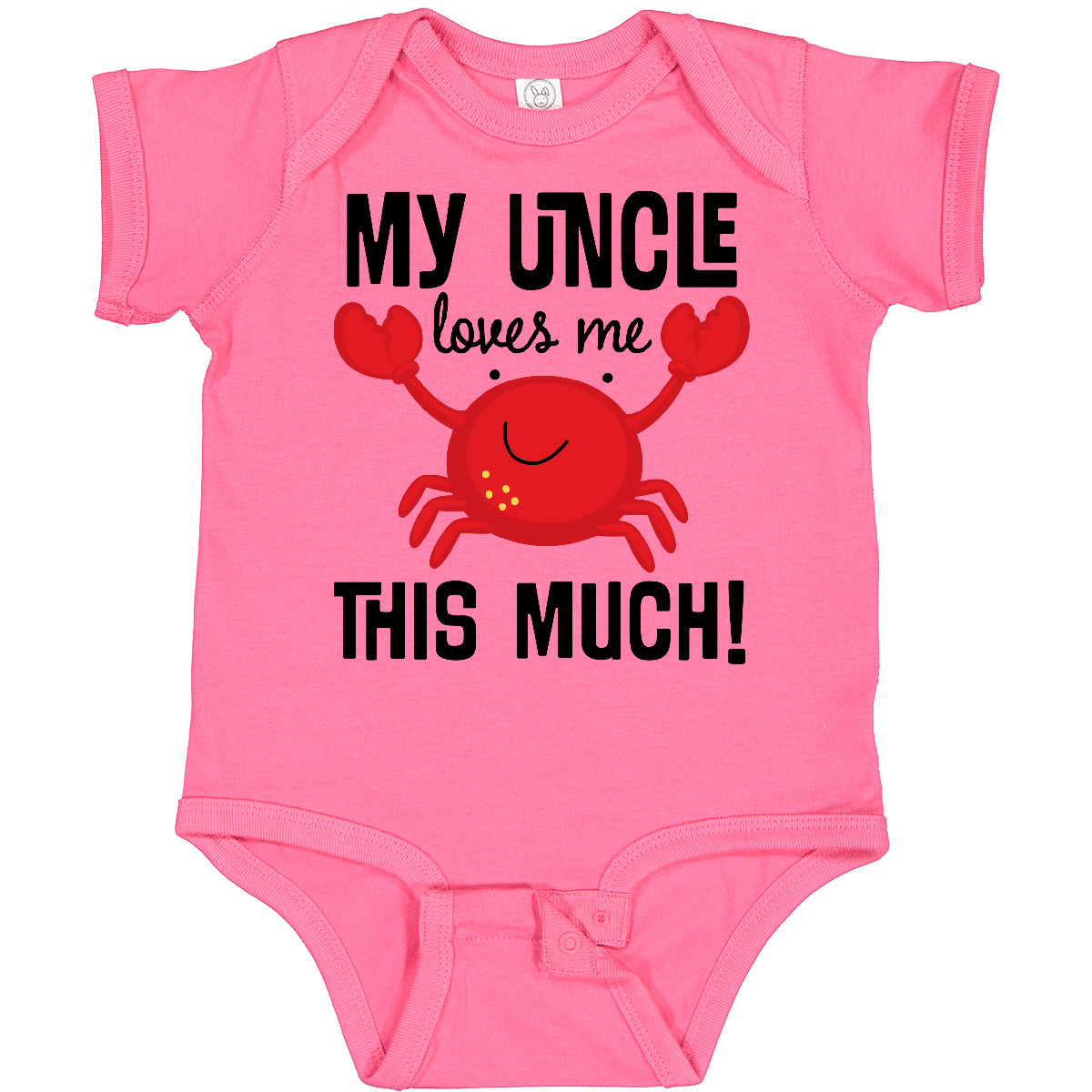 Inktastic Uncle Loves Me Childs Crab Baby Bodysuit Niece Nephew From Cute Funny - Picture 9 of 15