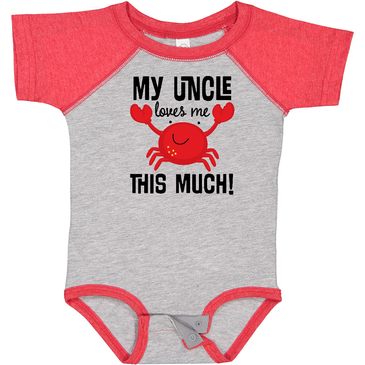 Inktastic Uncle Loves Me Childs Crab Baby Bodysuit Niece Nephew From Cute Funny - Picture 7 of 15