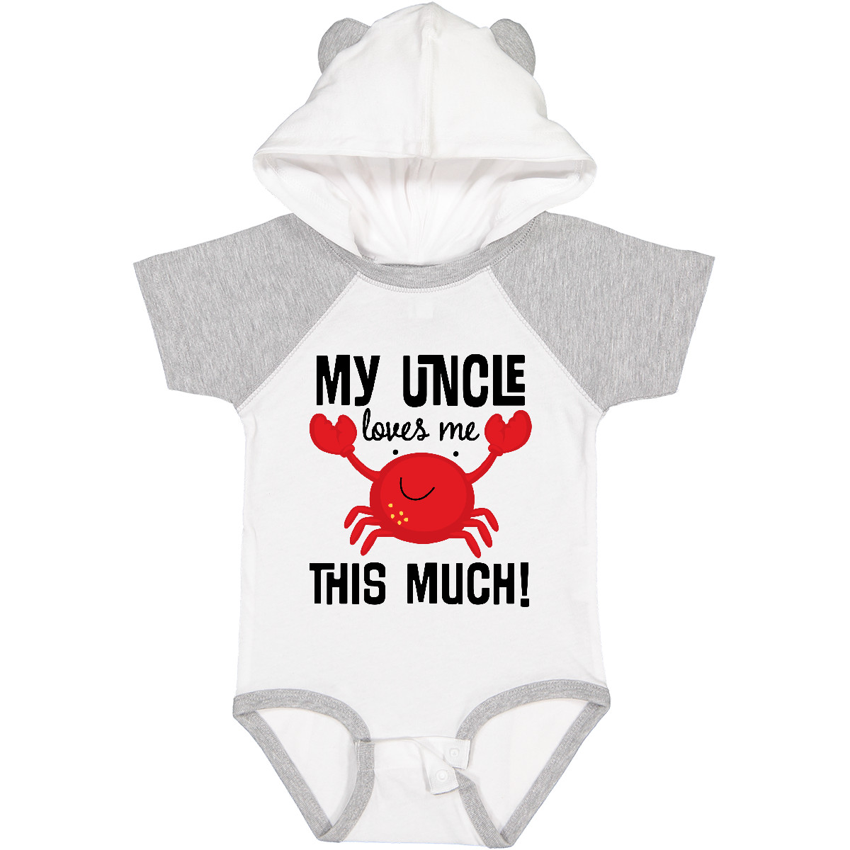 Inktastic Uncle Loves Me Childs Crab Baby Bodysuit Niece Nephew From Cute Funny - Picture 15 of 15