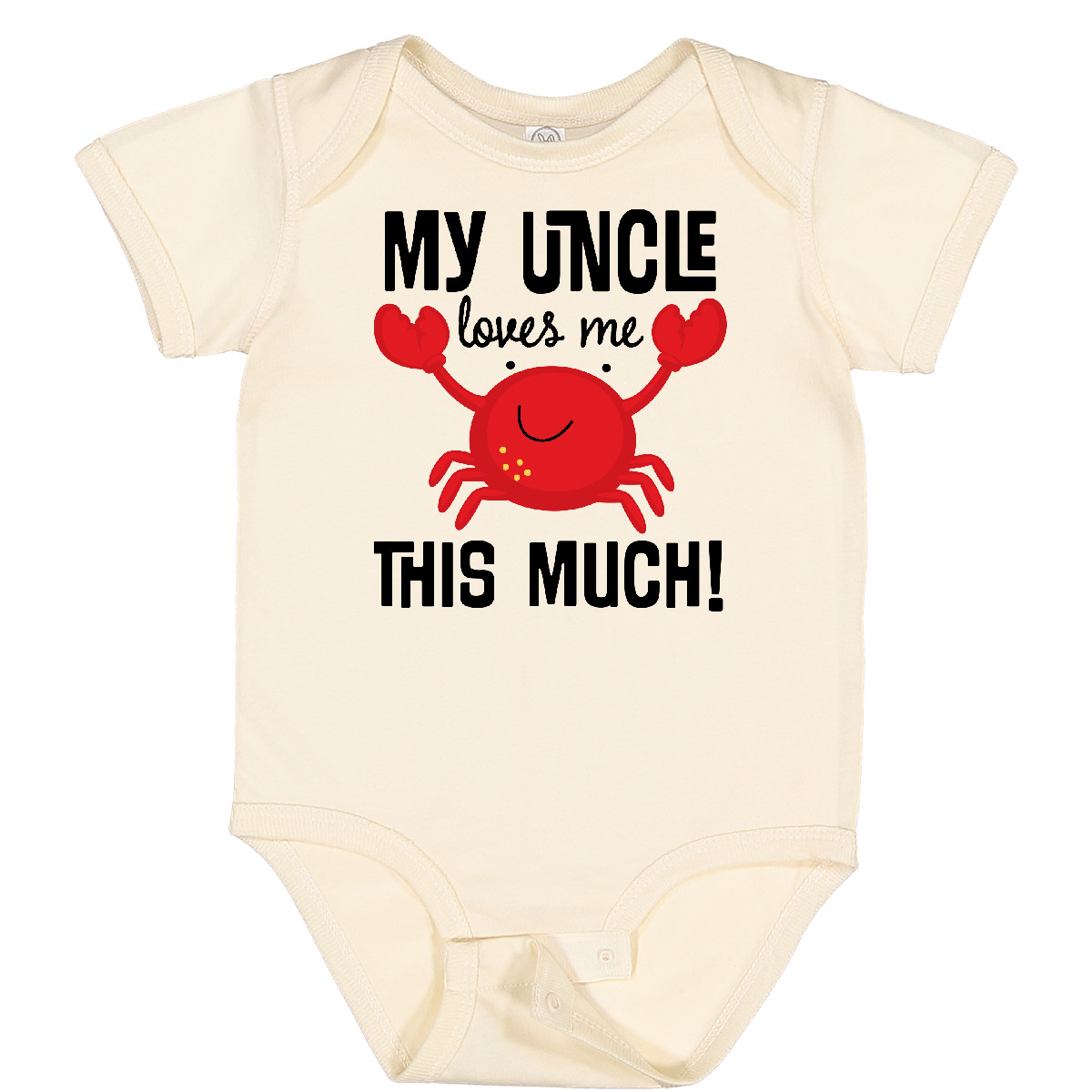 Inktastic Uncle Loves Me Childs Crab Baby Bodysuit Niece Nephew From Cute Funny - Picture 11 of 15