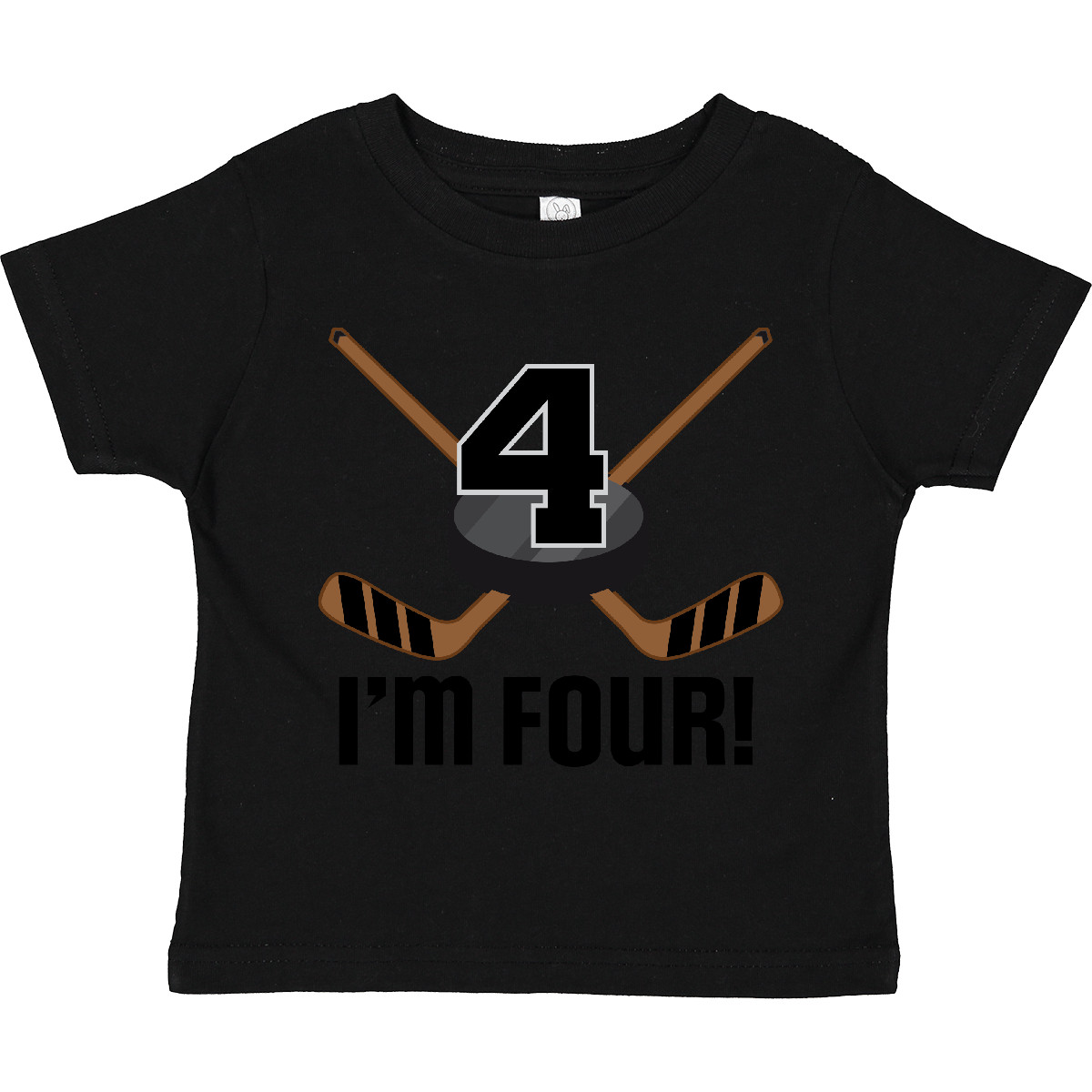 Inktastic 4th Birthday Ice Hockey Sports Party Boys Toddler T-Shirt Four 4 Year - Picture 3 of 12