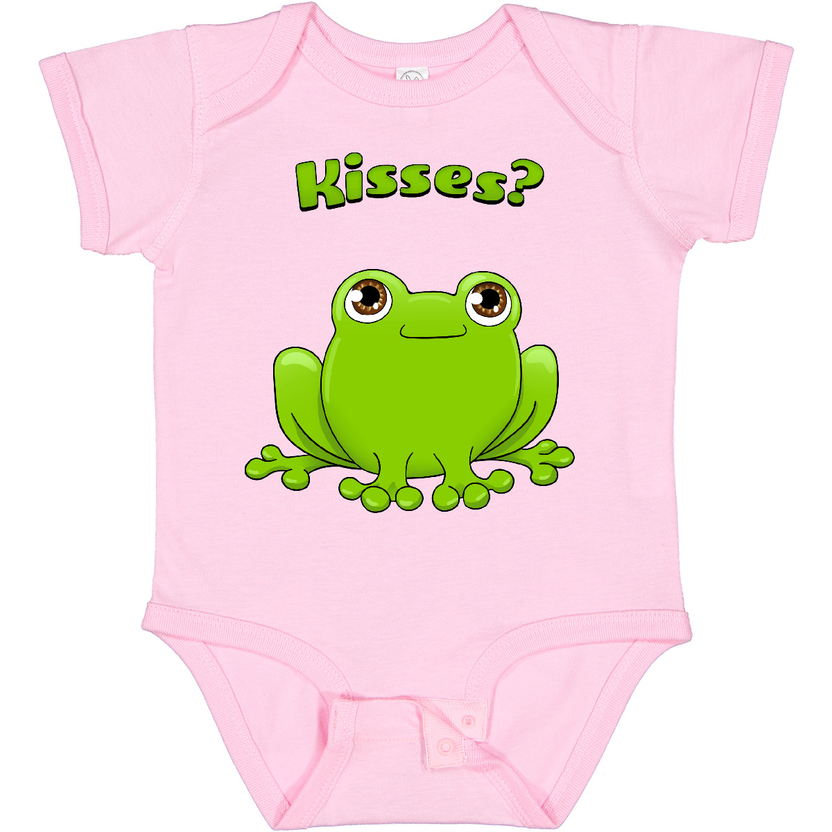Inktastic Kisses? – Cute Frog Baby Bodysuit Frogs Prince Amphibian Green Kiss