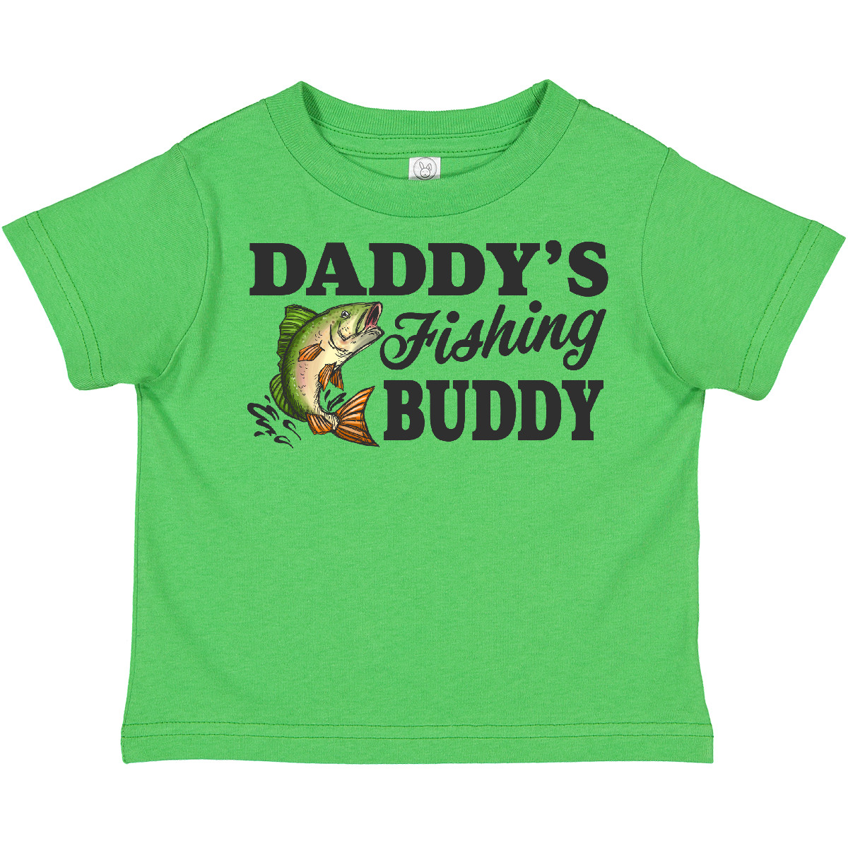 Inktastic Daddy's Fishing Buddy Toddler T-Shirt Kids Little Fish Illustration I - Picture 2 of 9
