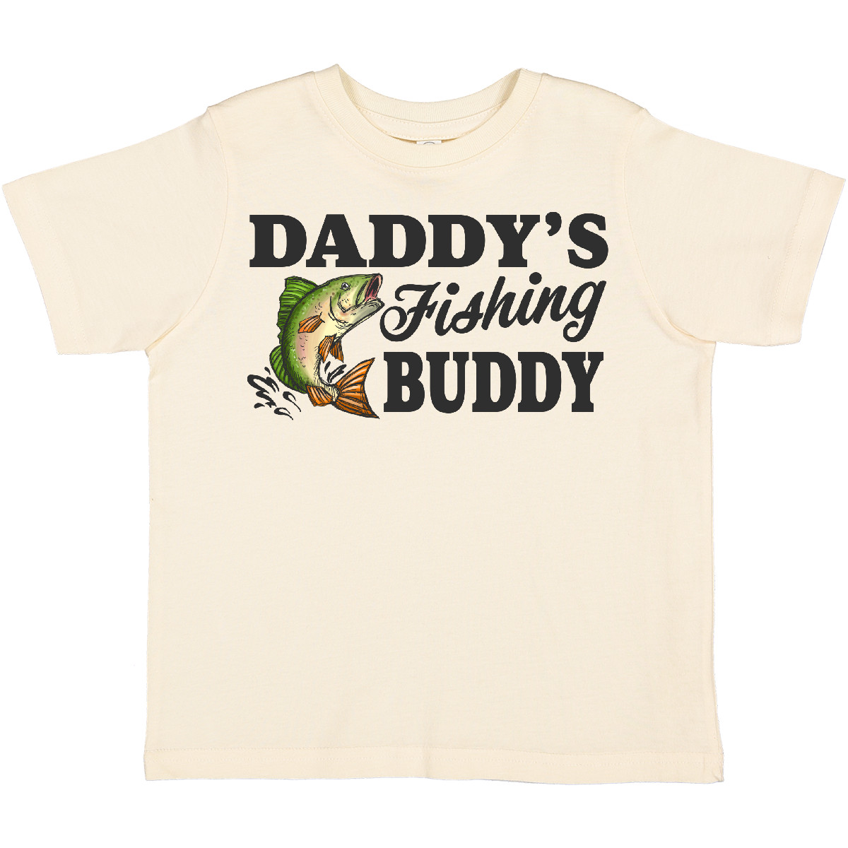 Inktastic Daddy's Fishing Buddy Toddler T-Shirt Kids Little Fish Illustration I - Picture 5 of 9