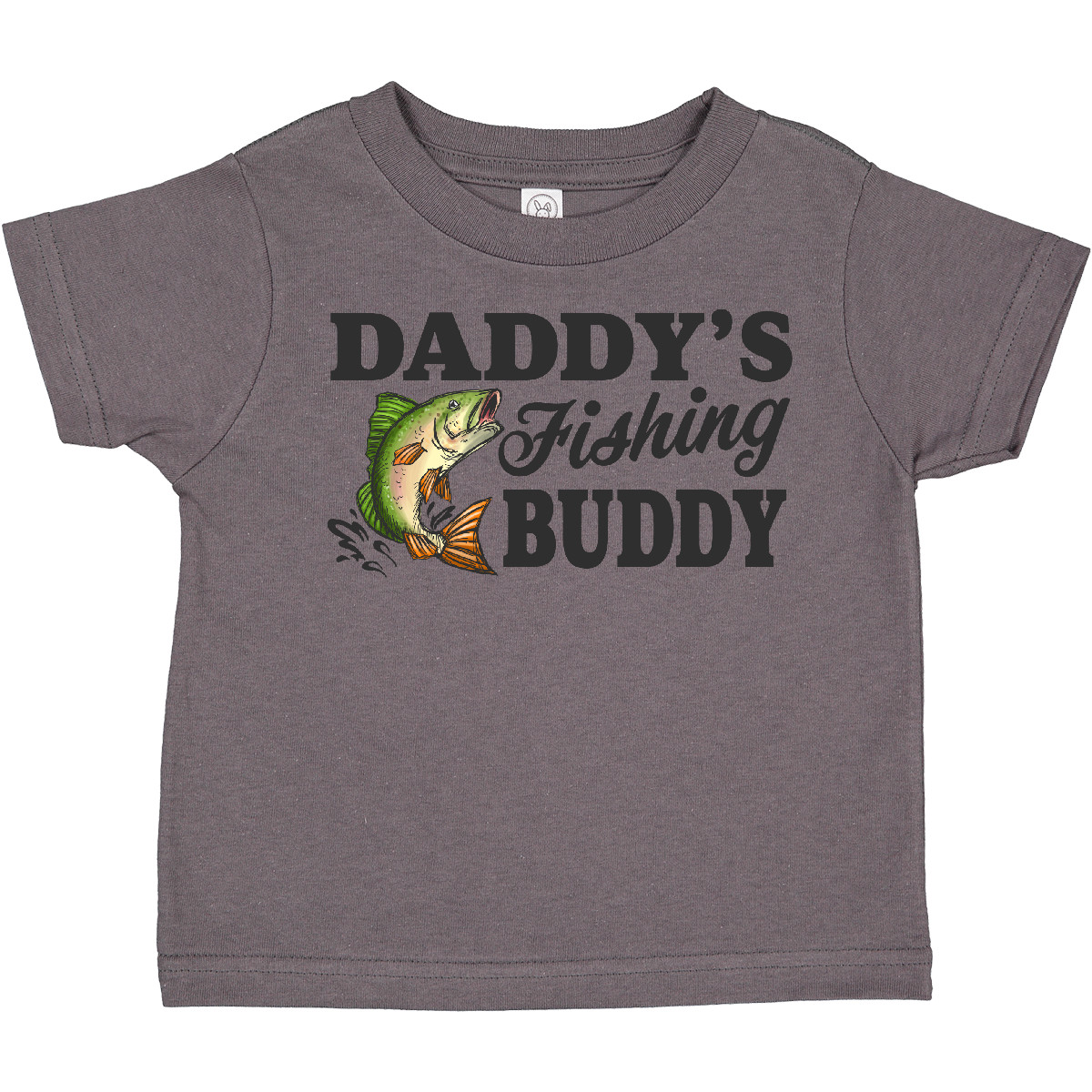 Inktastic Daddy's Fishing Buddy Toddler T-Shirt Kids Little Fish Illustration I - Picture 3 of 9
