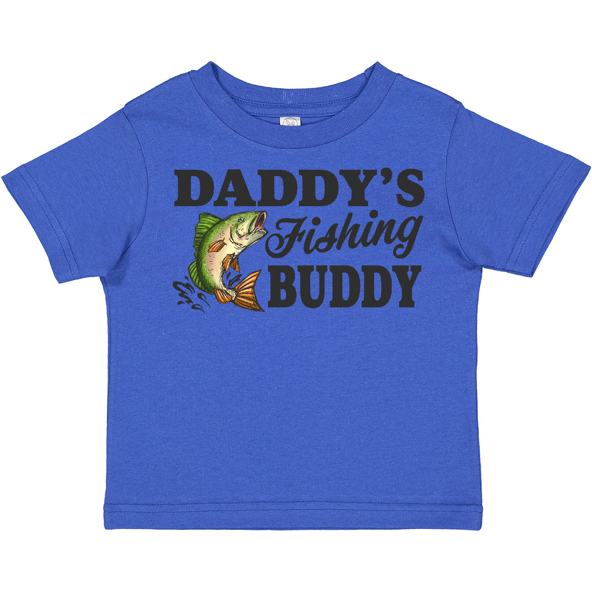 Inktastic Daddy's Fishing Buddy Toddler T-Shirt Kids Little Fish Illustration I - Picture 7 of 9