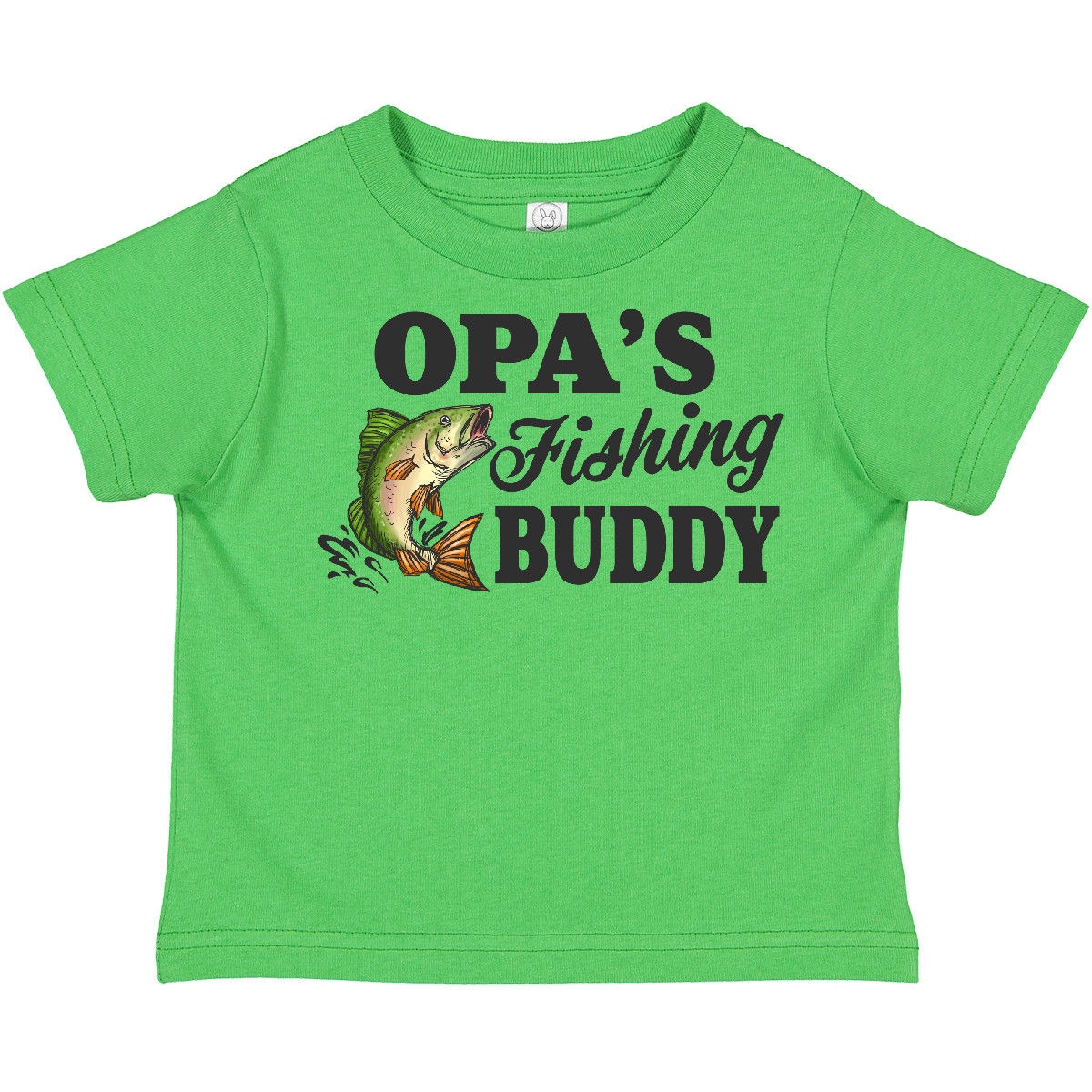 Inktastic Opa's Fishing Buddy Toddler T-Shirt Kids Little Fish Illustration I - Picture 2 of 6