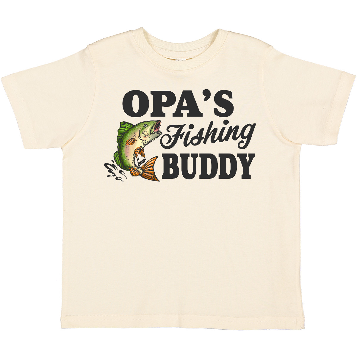 Inktastic Opa's Fishing Buddy Toddler T-Shirt Kids Little Fish Illustration I - Picture 3 of 6